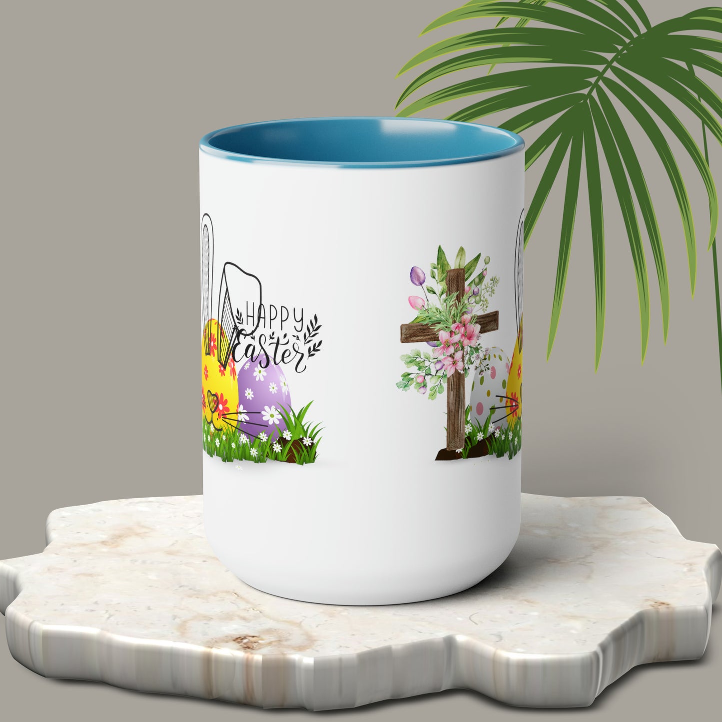 Happy EasterTwo-Tone Coffee Mugs, 15oz