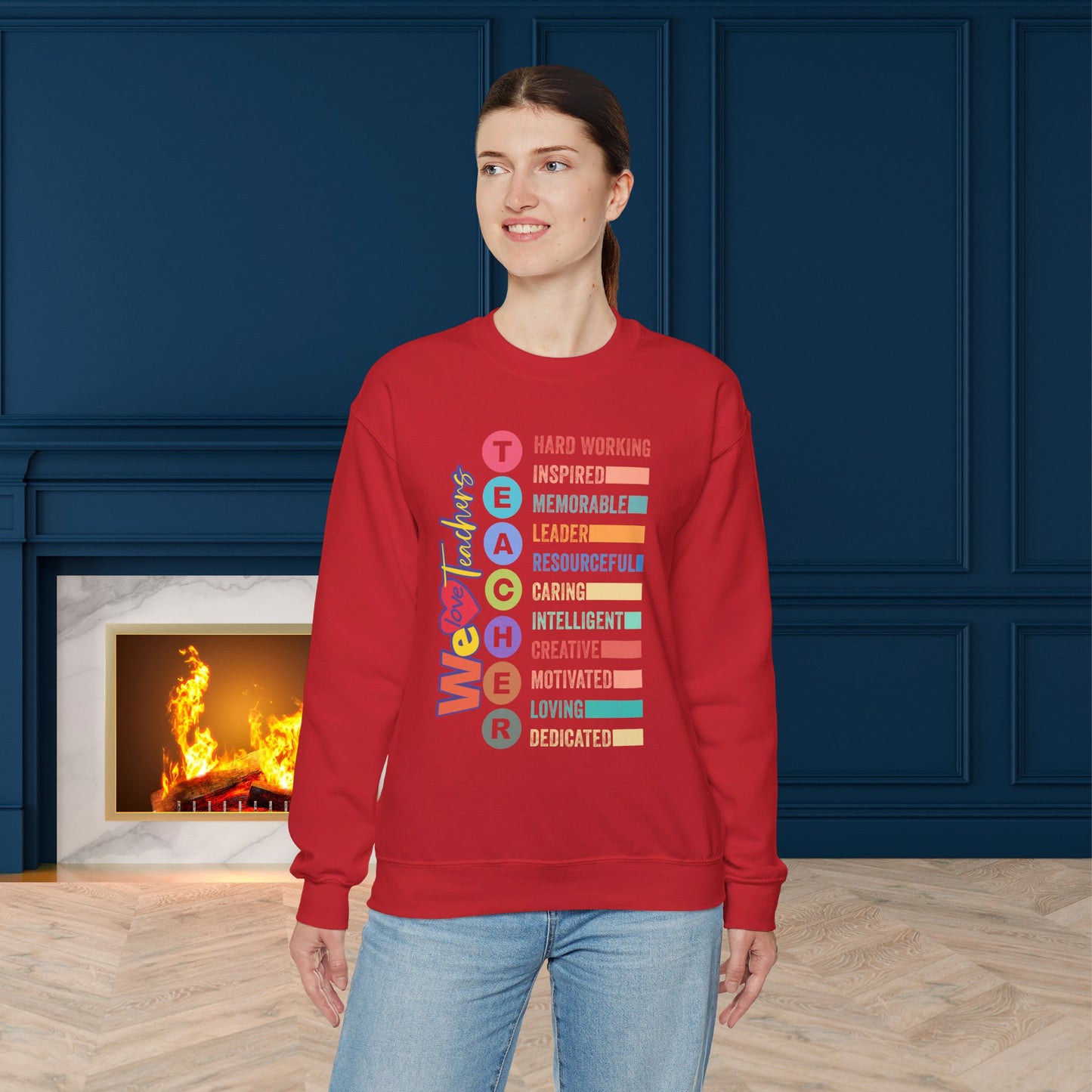 Back To school unisex heavy blend crewneck sweatshirt, We Love Teachers Sweatshirt,Teacher Back To school Sweatshirt. First Day Vibes Sweatshirt.