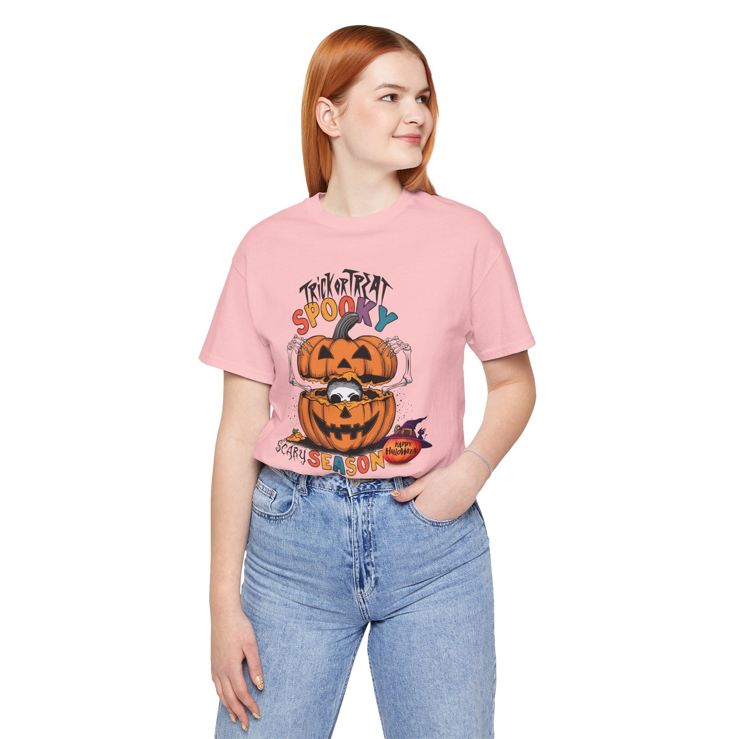 Spooky Scary Season T-shirt, Happy Halloween Skeleton T-shirt, Happy Halloween T-shirt, Trick Or Treat T-shirt, Halloween T-shirt, Cool Halloween T-shirt, Spooky T-shirt,