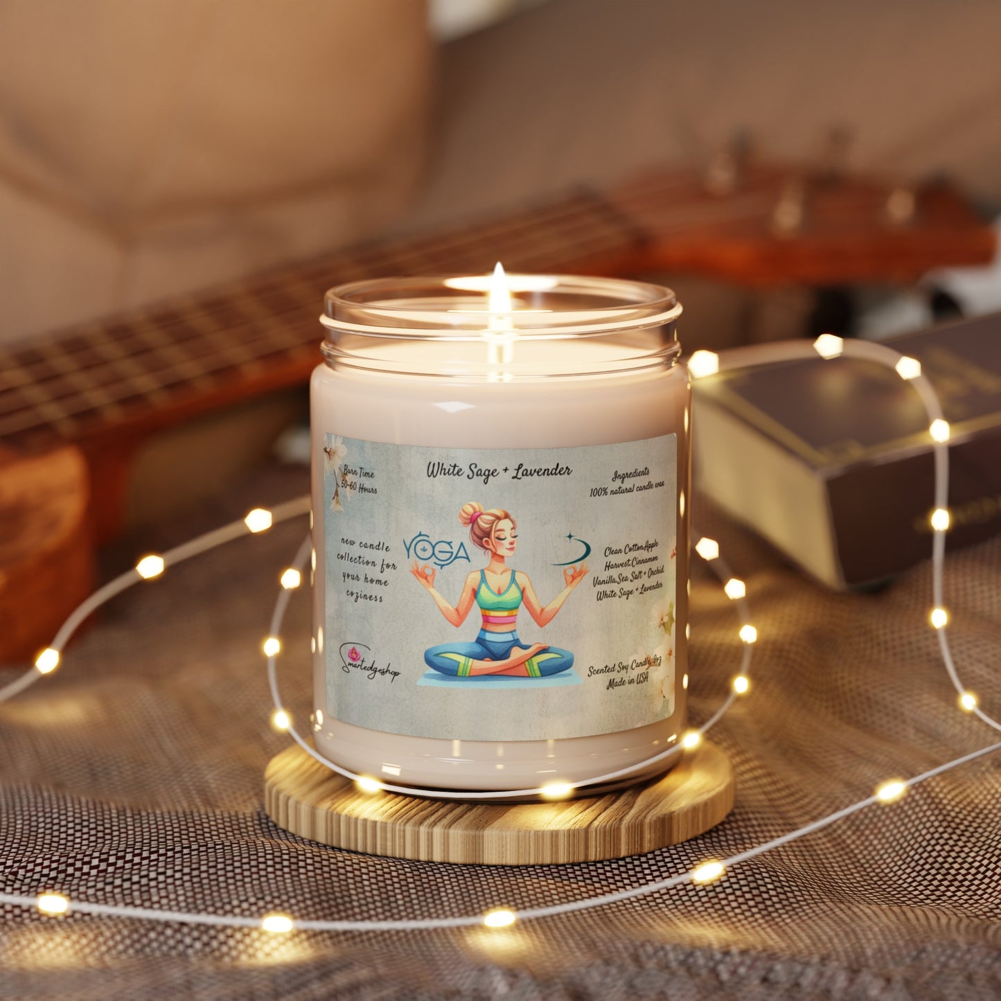 Yoga Scented Soy Candle, 9oz,Yoga , CuteCandle, Mindful Gift, Yoga lovers candle, Yoga Instructor Gift, Gift For Yoga lovers, Gift For Yogi.