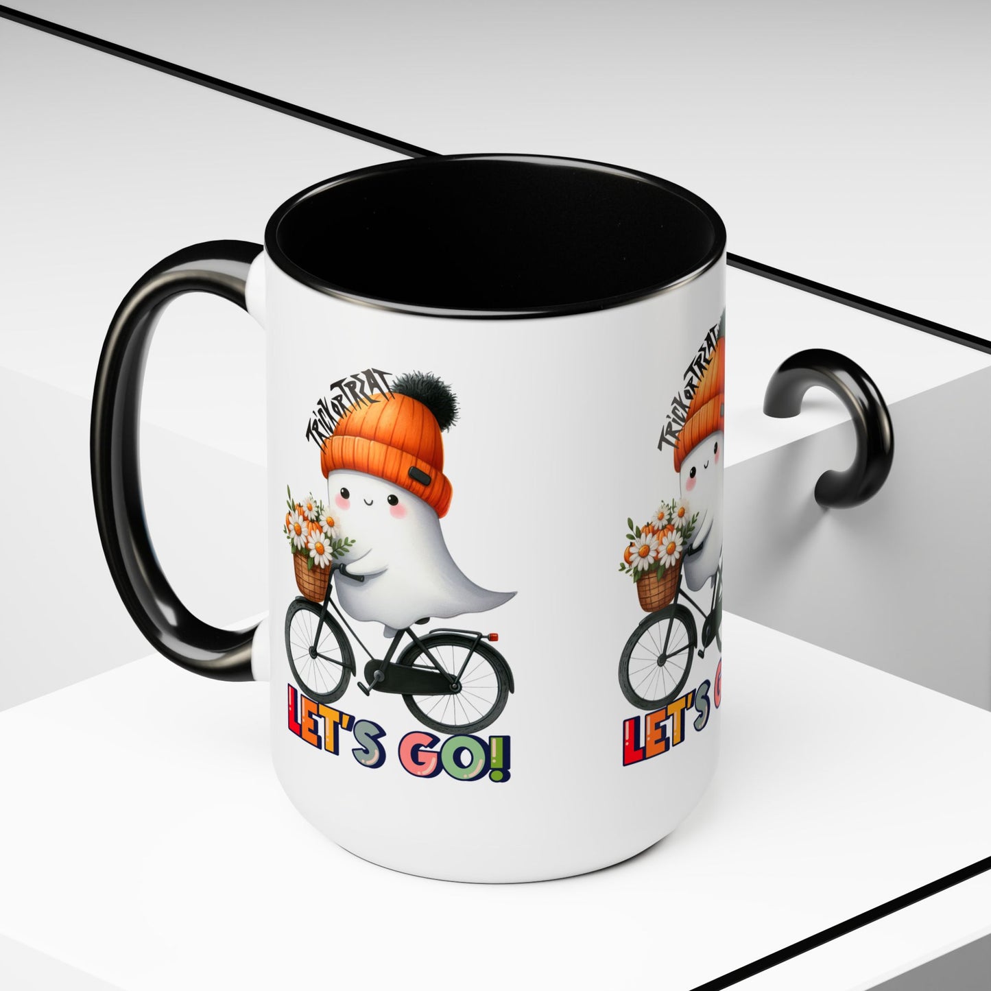 Happy Halloween Coffee Mug, Let's Go Halloween Coffee Mug, Trick or Treat Halloween Coffee Mug, Cute Ghost Coffee Mug, Spooky Season Halloween Coffee Mug.