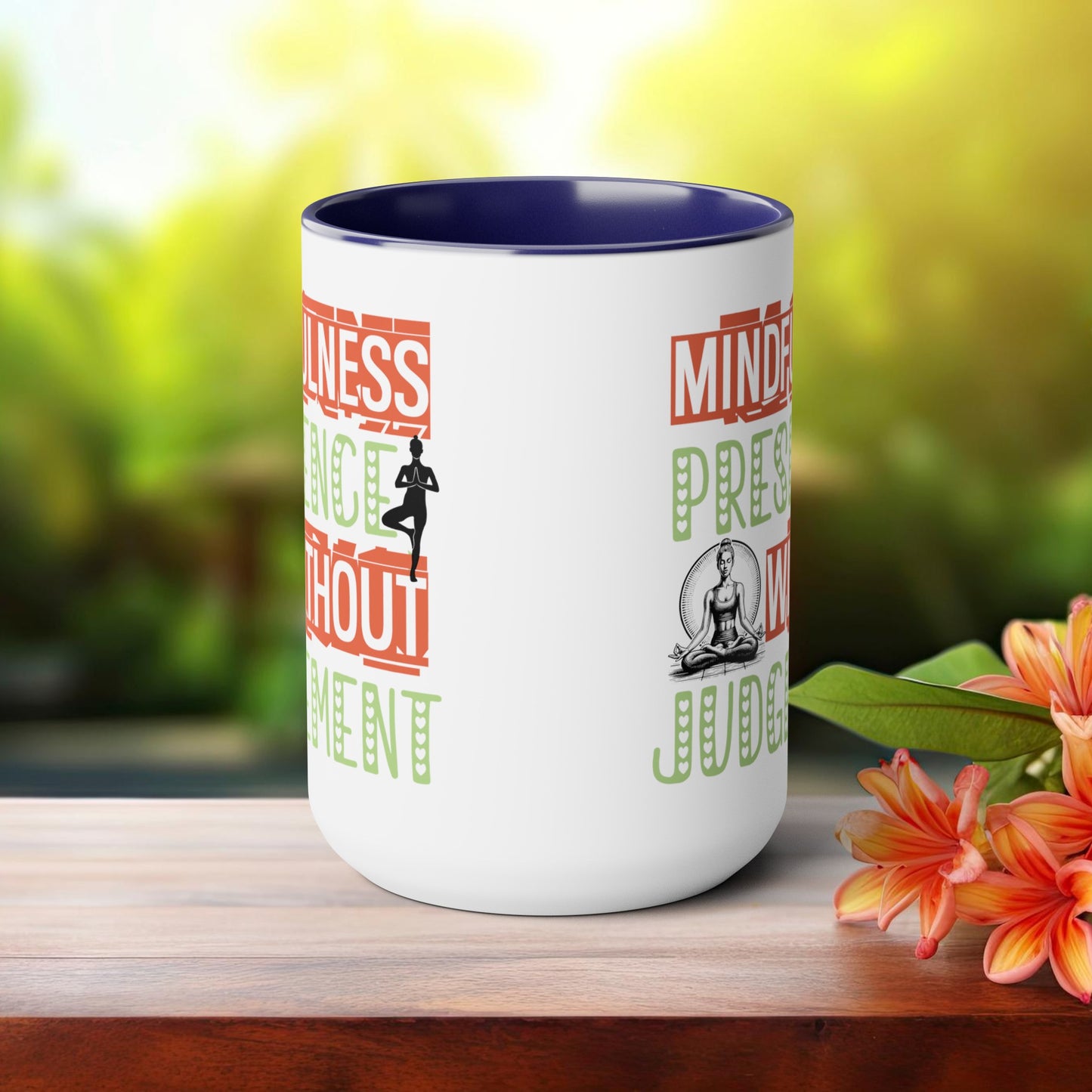 Mindfulness Presence Without Judgement Yoga Coffee Mug, Cute Yoga Coffee Mug, Yoga lovers Coffee Mug, Yoga Instructor Gift, Gift For Yoga lover, Gift For Yogi.