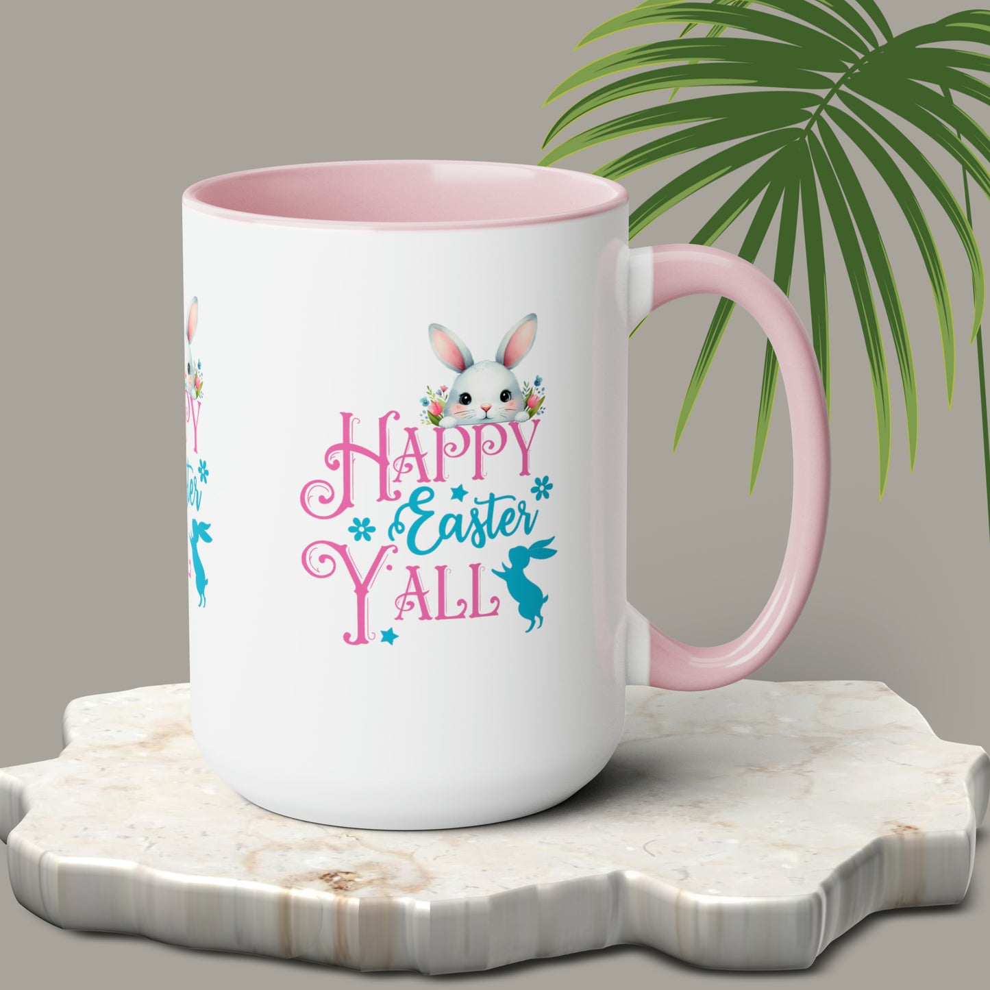 Happy Easter Two-Tone Coffee Mugs, 15oz