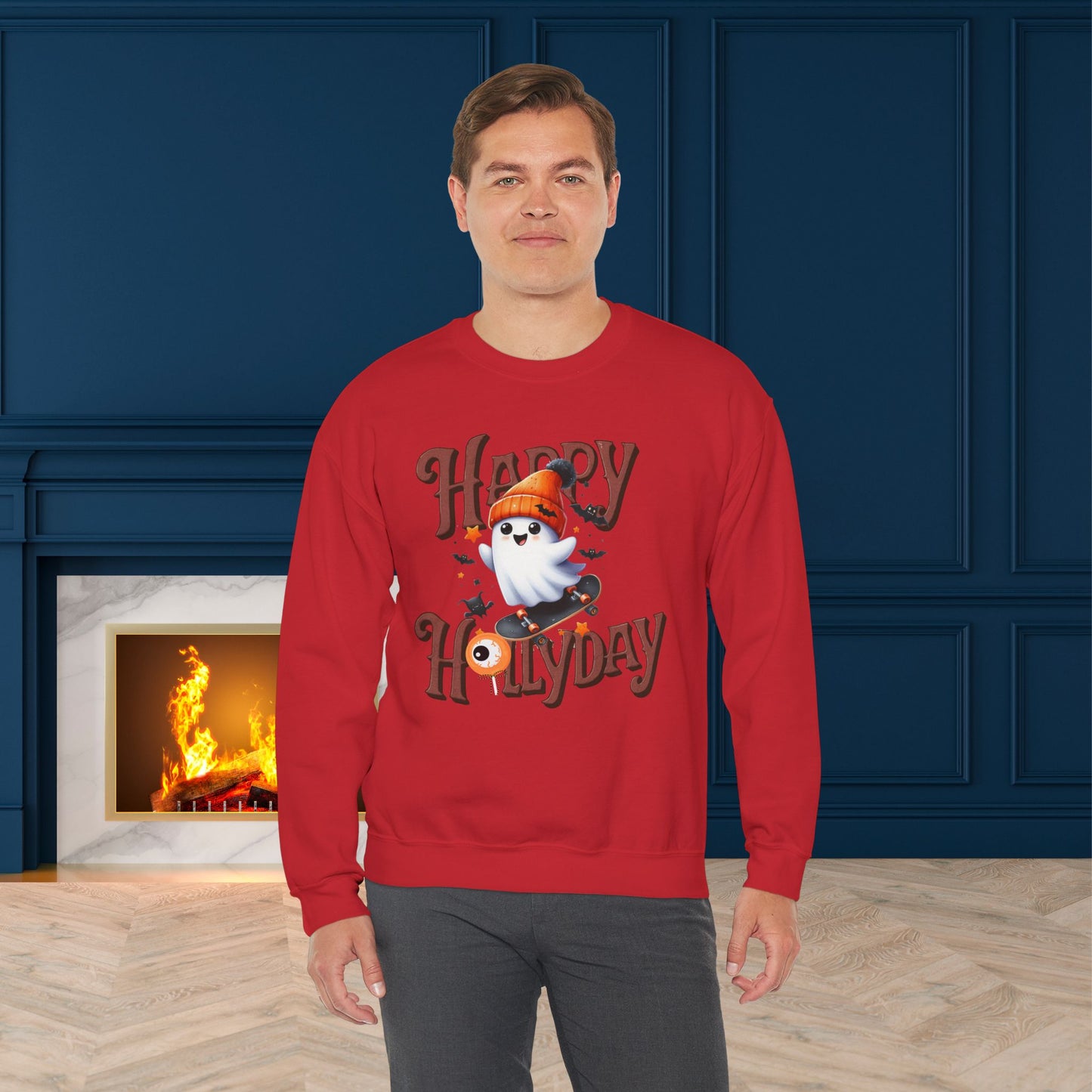 Happy Halloween Sweatshirt, Happy Halloween Sweatshirt - Unisex Heavy Blend Crewneck, Halloween Sweatshirt, Cute Spooky Ghost sweatshirt.