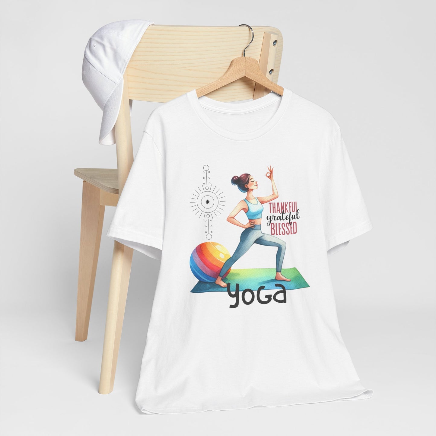 Thankful Grateful Blessed Yoga Design T-Shirt, Cute Yoga workout Shirt, Yoga lovers T-shirt, Yoga Instructor Gift, Gym shirt, Gift For Yoga lover, Gift For Yogi.