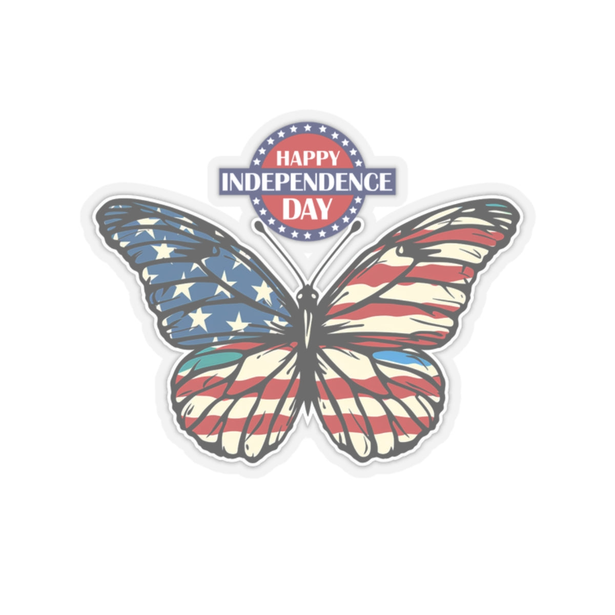 Happy 4th Of July Kiss-Cut Stickers, America, Flag, Peace Love America. Proud To Be An American, Red White Blue stickers. United Fourth of July Stickers.