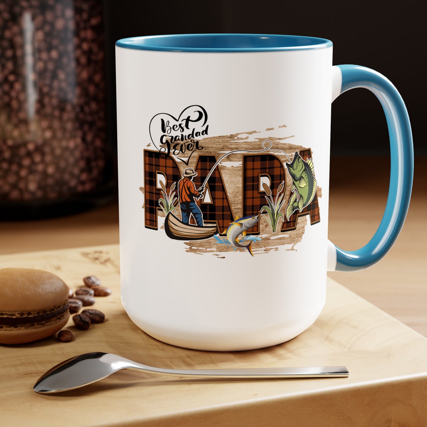 Happy father's dayTow-Tone Coffee Mug.15oz, Gift for Papa, Coffee Mug For Papa.
