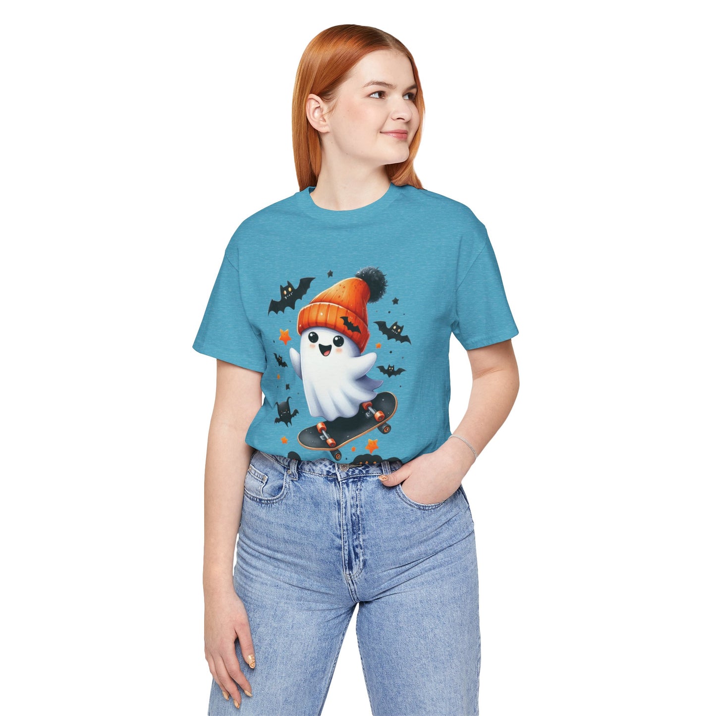 Stay Positive Cute Ghost T-shirt, Happy Halloween Skeleton T-shirt, Happy Halloween T-shirt, Trick Or Treat T-shirt, Halloween T-shirt, Cool Halloween T-shirt, Spooky T-shirt,