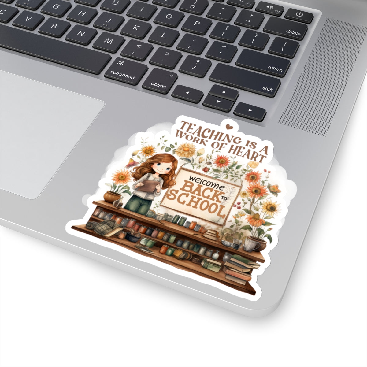 Teaching Is A Work Of Heart Back To School Kiss-Cut Stickers, First Grade Squad Kiss-Cut Stickers, Gift for First graders, Ready for School, Back to Learning.