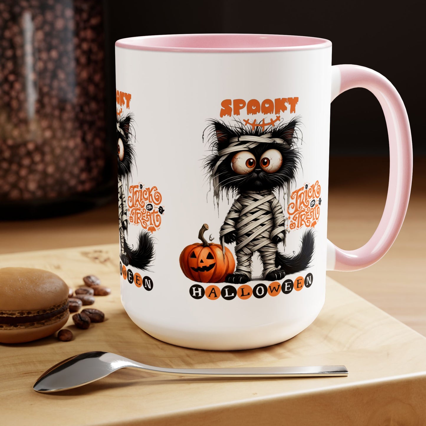 Spooky Halloween Coffee Mug, Let's Go Halloween Coffee Mug, Trick or Treat Halloween Coffee Mug, Cute Ghost Coffee Mug, Spooky Season Halloween Coffee Mug.