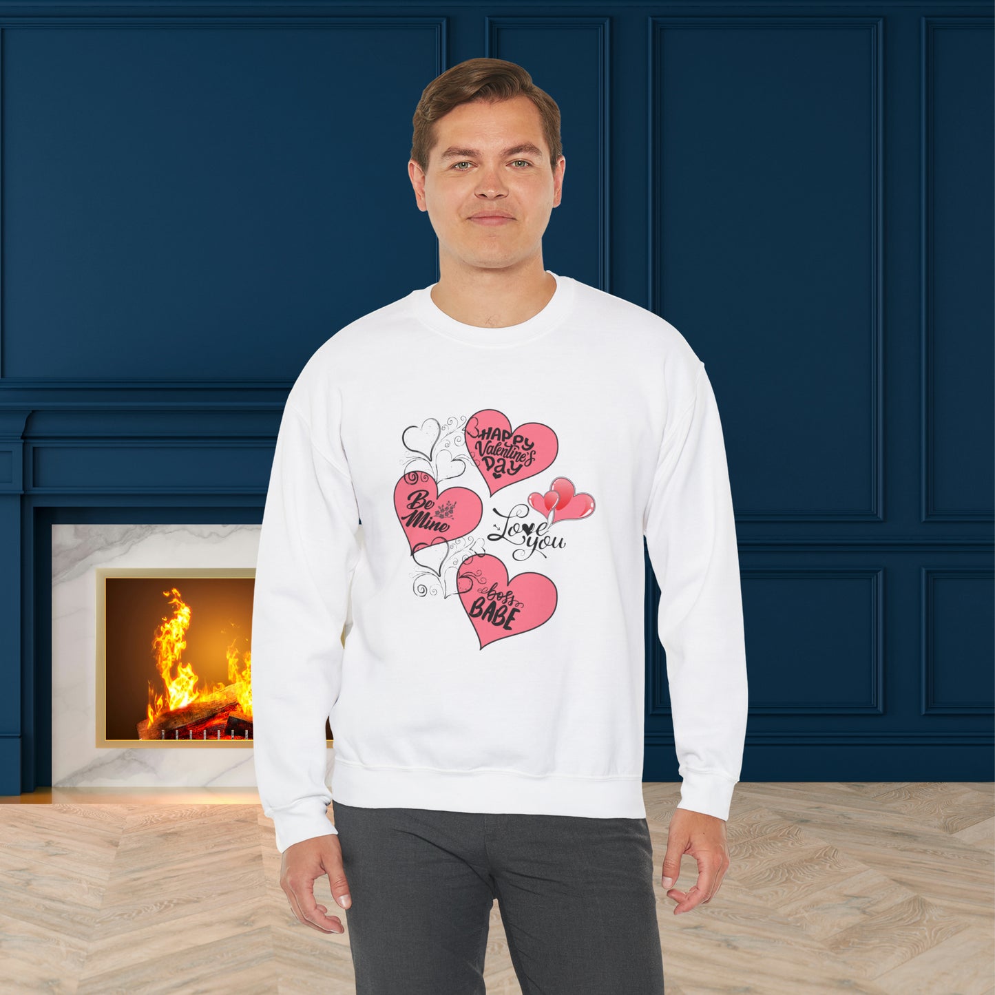 Happy valentines day Unisex Heavy Blend™ Crewneck Sweatshirt