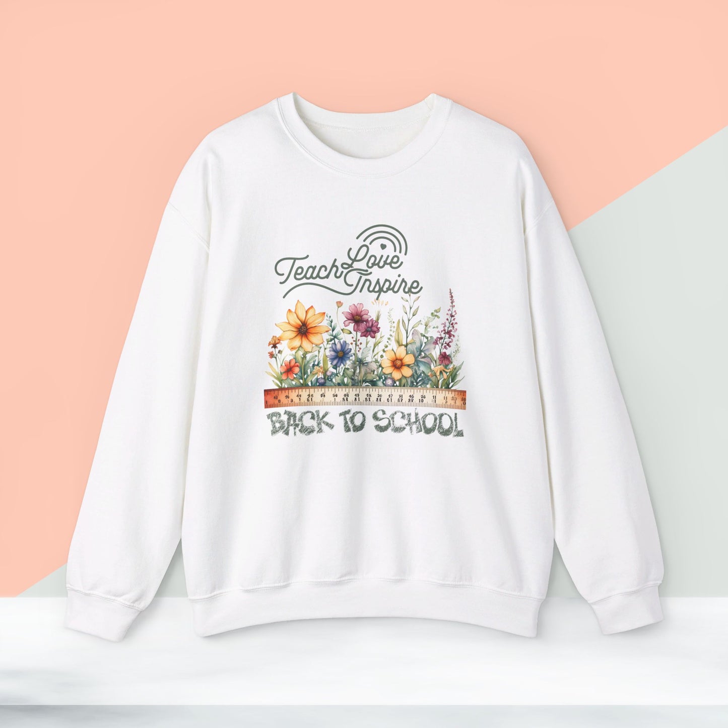 Back To school unisex heavy blend crewneck sweatshirt, We Love Teachers Sweatshirt,Teacher Back To school Sweatshirt. First Day Vibes Sweatshirt.