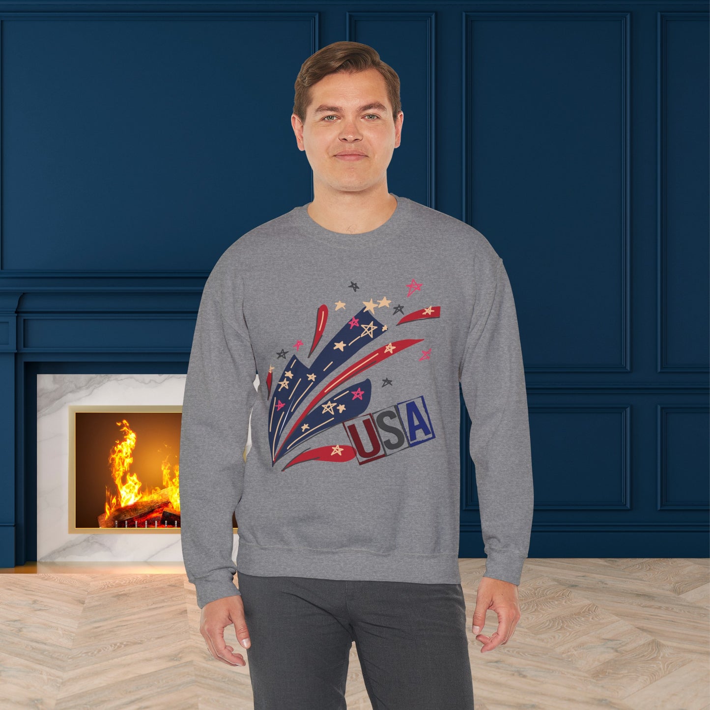 Happy 4th Of July Sweatshirt, USA Sweatshirt, Fourth of July unisex heavy blend crewneck sweatshirt.