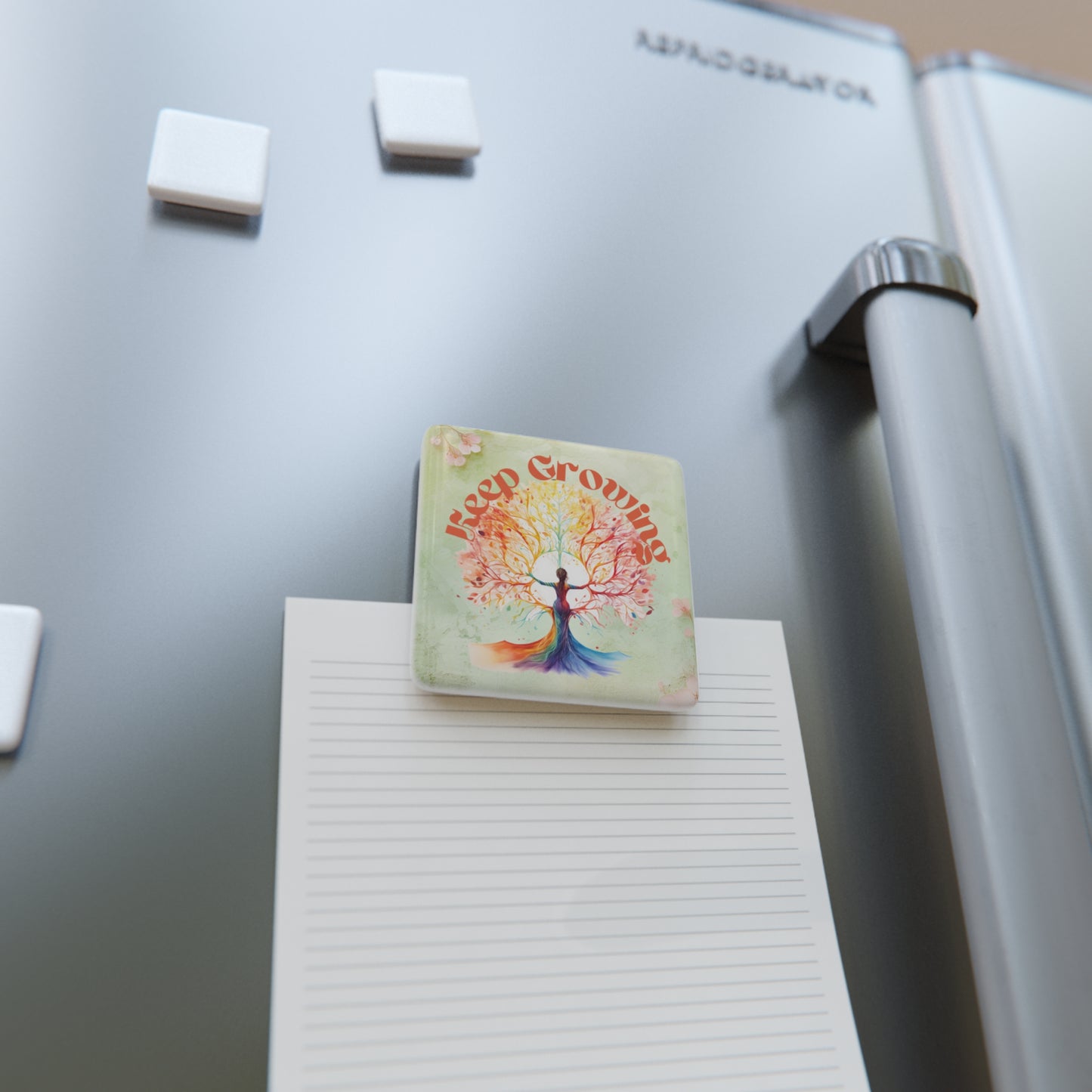 Keep Growing Yoga Porcelain Magnet, Square, Cute Porcelain Magnet, Mindful Gift, Yoga lovers Porcelain Magnet, Yoga Instructor Gift, Gift For Yoga lovers, Gift For Yogi.