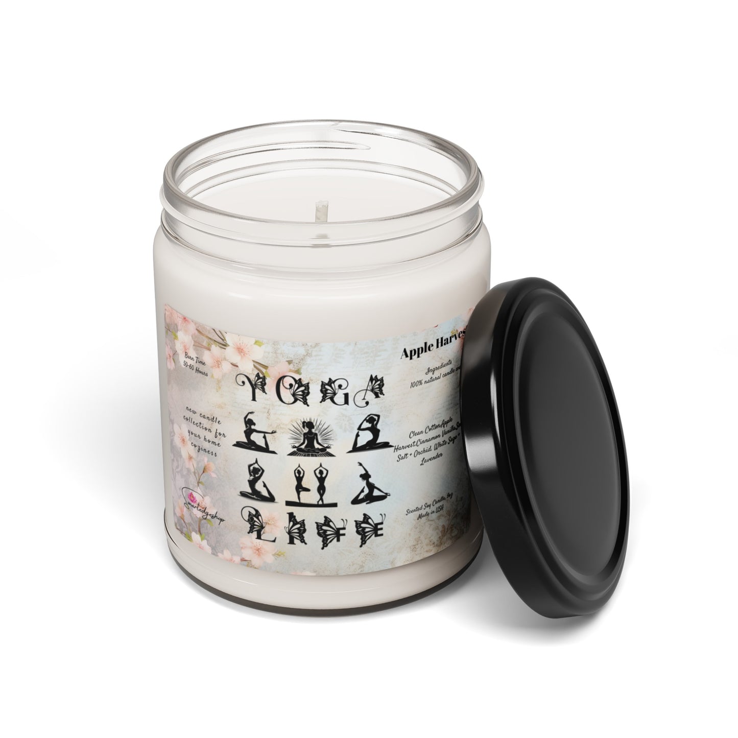 Yoga Life Yoga Scented Soy Candle, 9oz,Yoga , CuteCandle, Mindful Gift, Yoga lovers candle, Yoga Instructor Gift, Gift For Yoga lovers, Gift For Yogi.