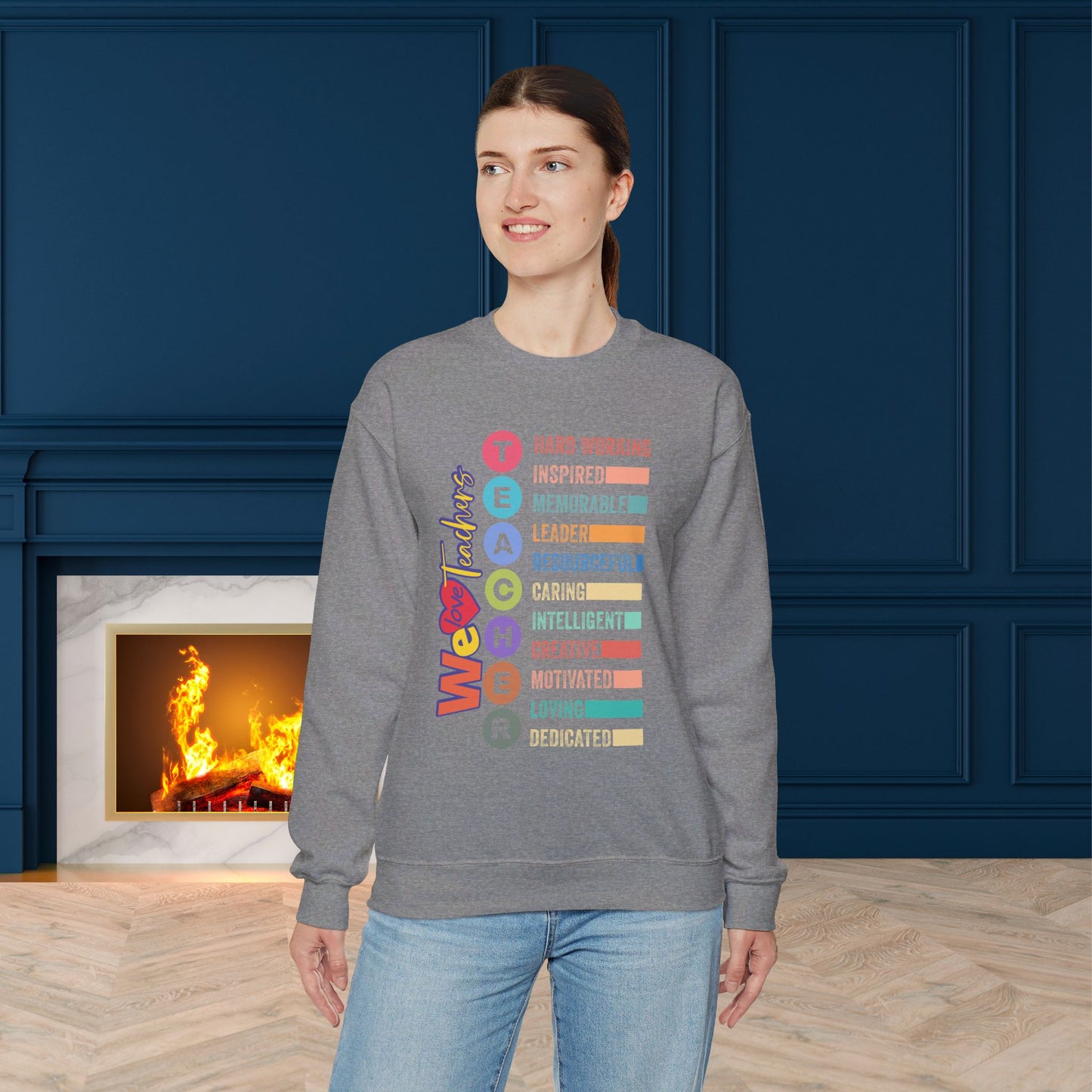 Back To school unisex heavy blend crewneck sweatshirt, We Love Teachers Sweatshirt,Teacher Back To school Sweatshirt. First Day Vibes Sweatshirt.