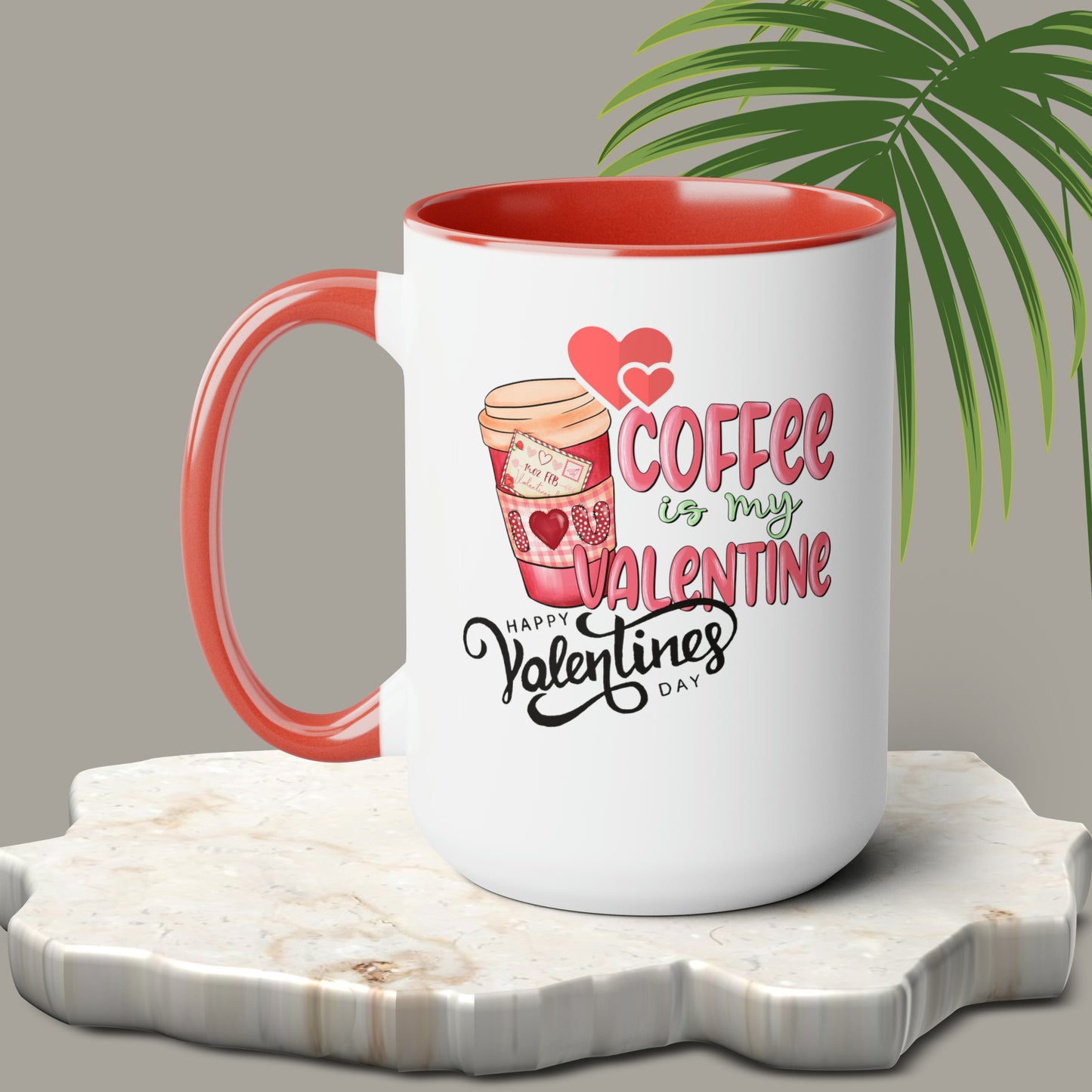Happy valentines day Two-Tone Coffee Mugs, 15oz