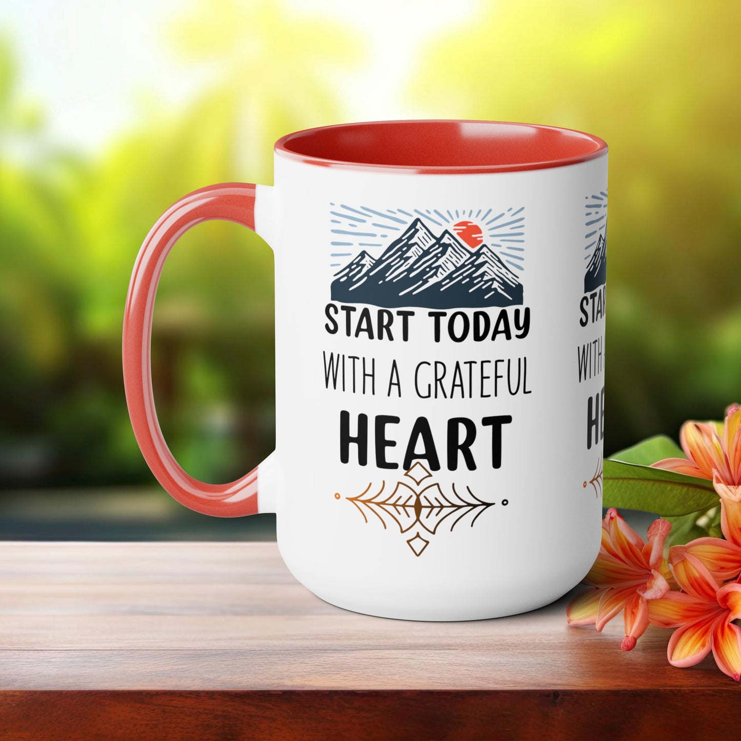 Start Today With A Grateful Heart Yoga coffee Mug, Yoga lovers Coffee mug, Yoga Instructor Gift, Gift For Yoga lover, Gift For Yogi.