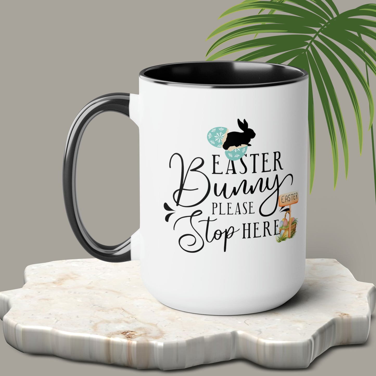 Happy Easter Two-Tone Coffee Mugs, 15oz