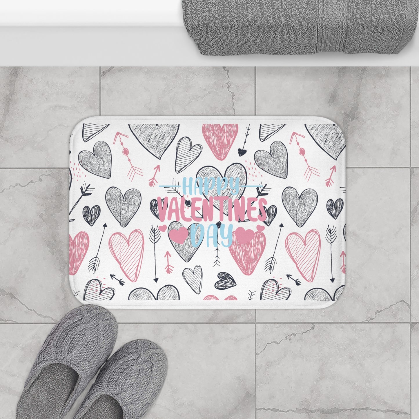 Happy Valentines Day Bath Mat