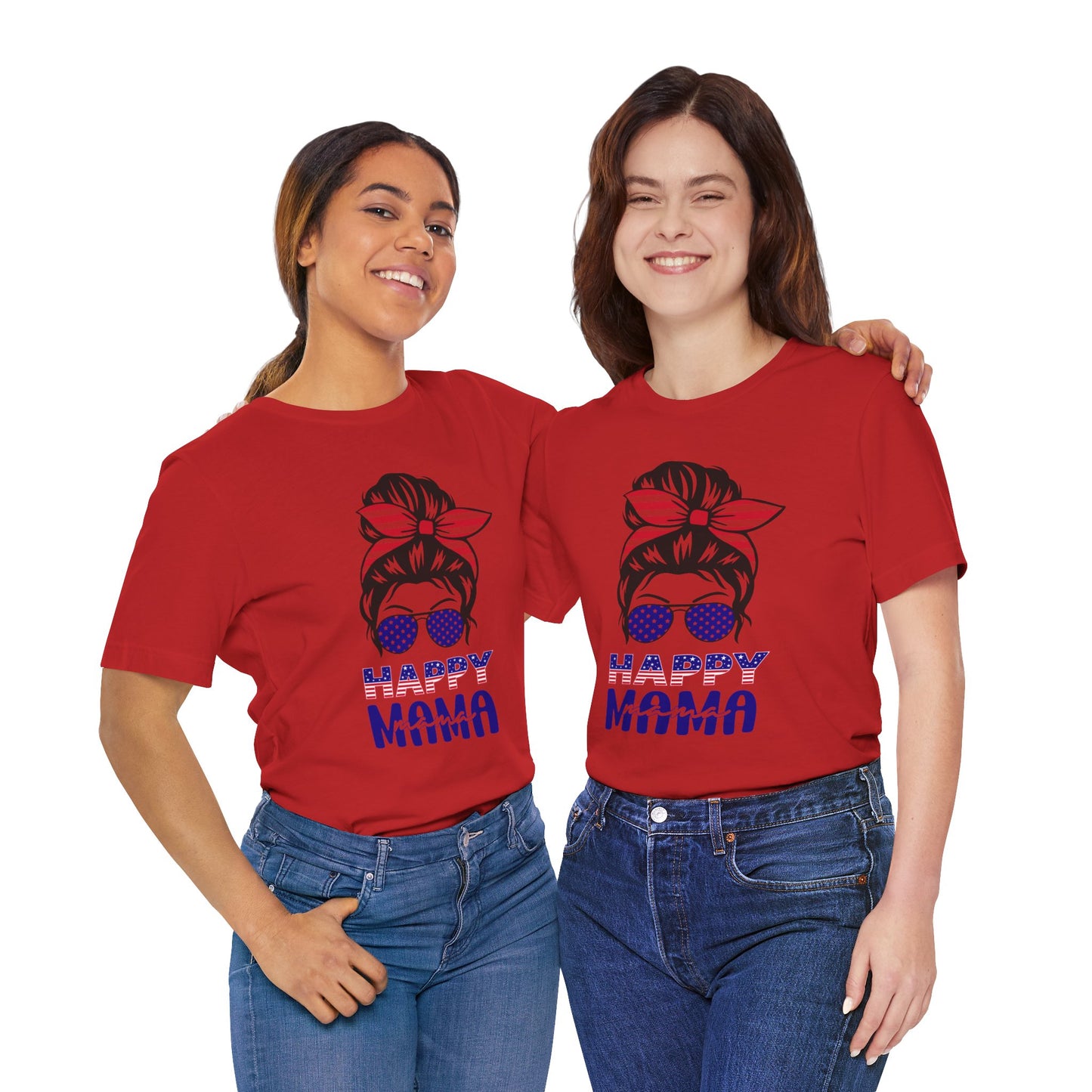 4th of July T-Shirt, Happy Mama T-Shirt, Fourth of July unisex jersey short sleeve.