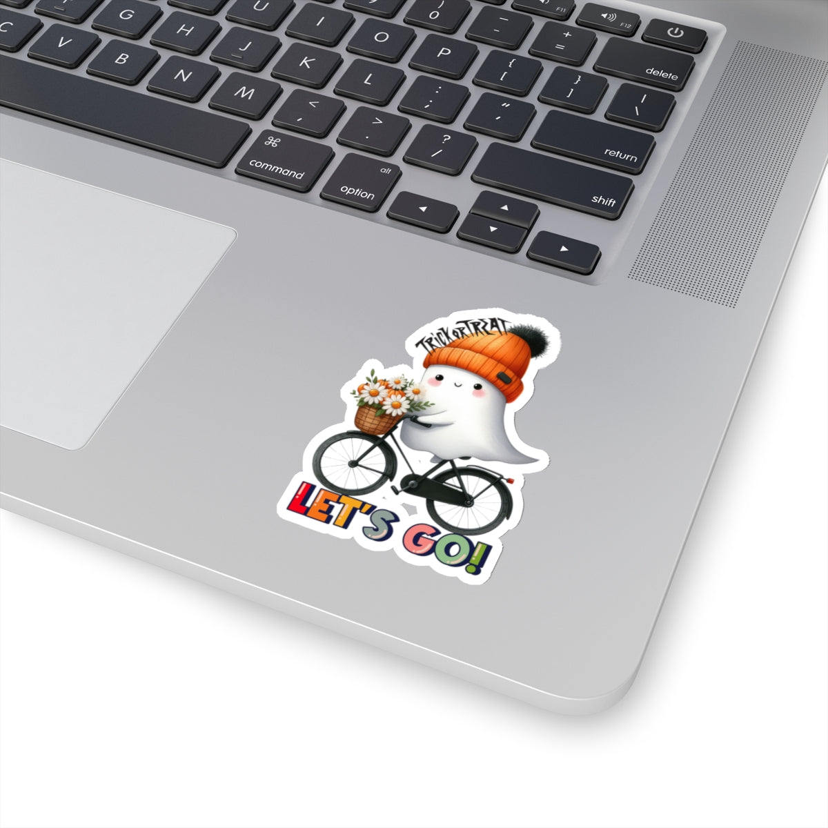 Let's Go Cute Ghost Halloween Kiss-Cut Stickers, Happy Halloween Kiss-Cut Stickers, Spooky Season Kiss-Cut Stickers, Trick Or Treat Halloween Kiss-Cut Stickers.