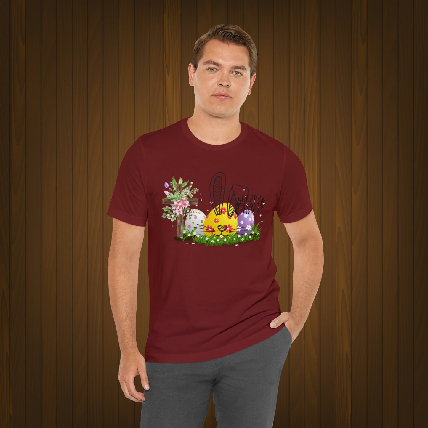 Happy Easter Unisex Jersey Short Sleeve Tee