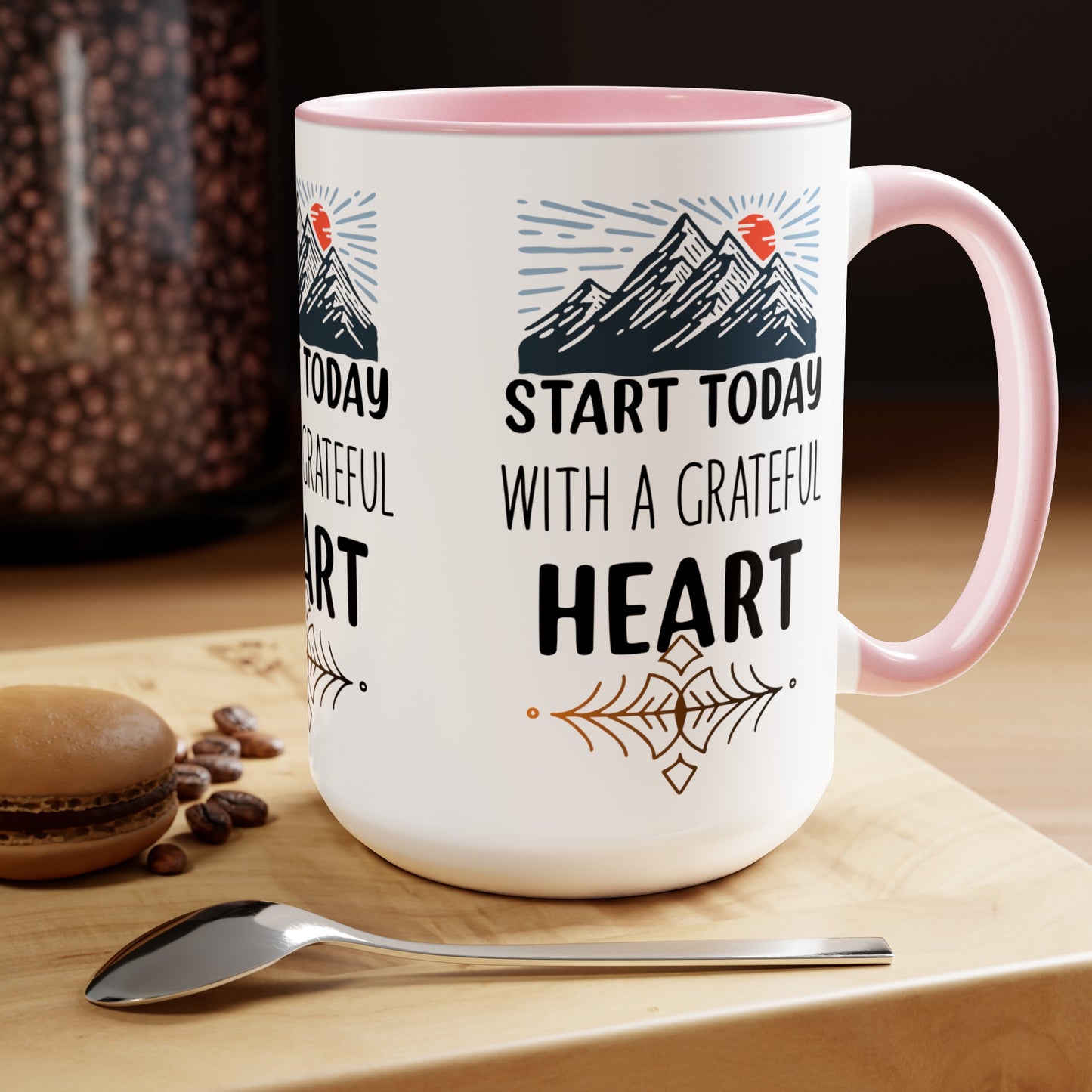 Start Today With A Grateful Heart Yoga coffee Mug, Yoga lovers Coffee mug, Yoga Instructor Gift, Gift For Yoga lover, Gift For Yogi.