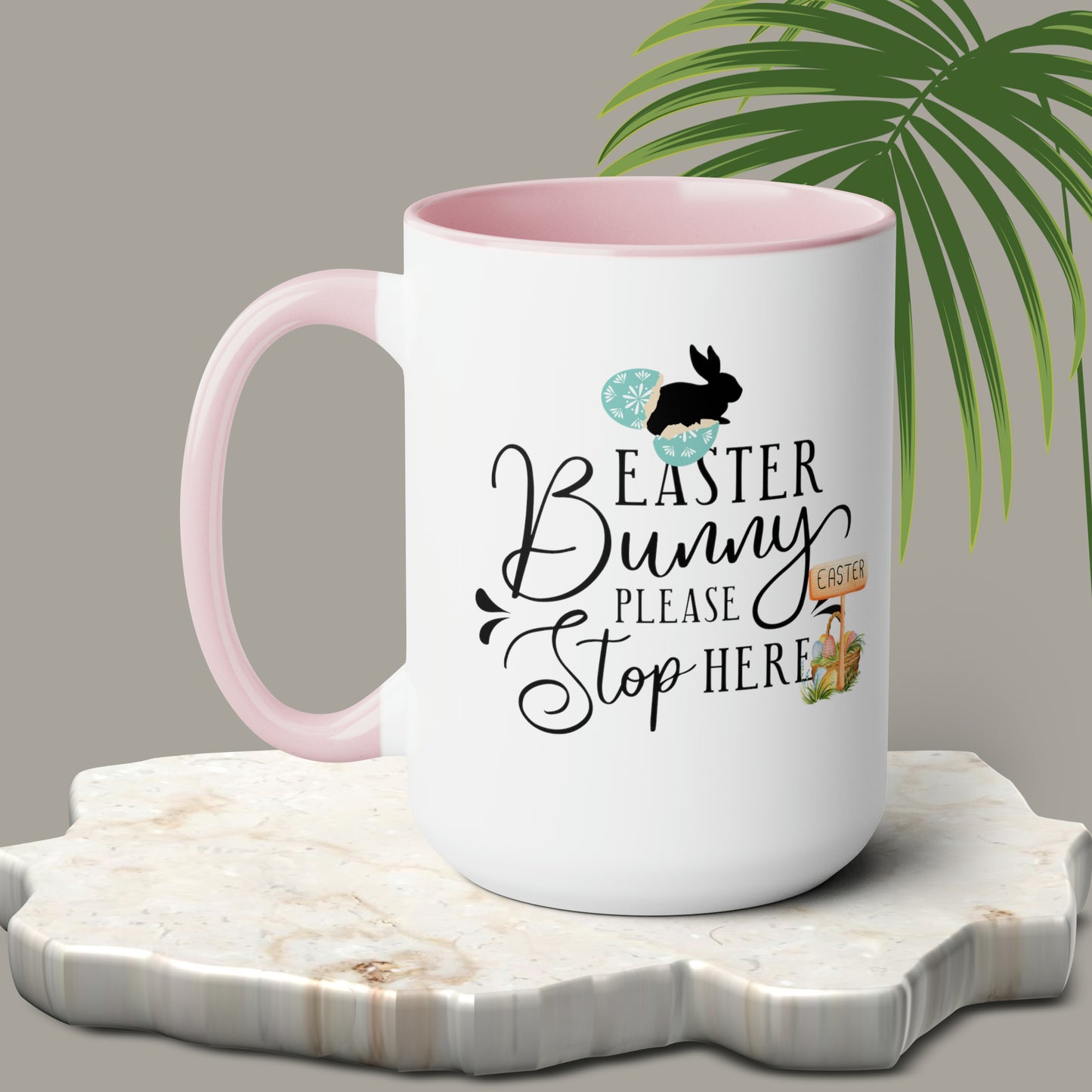 Happy Easter Two-Tone Coffee Mugs, 15oz