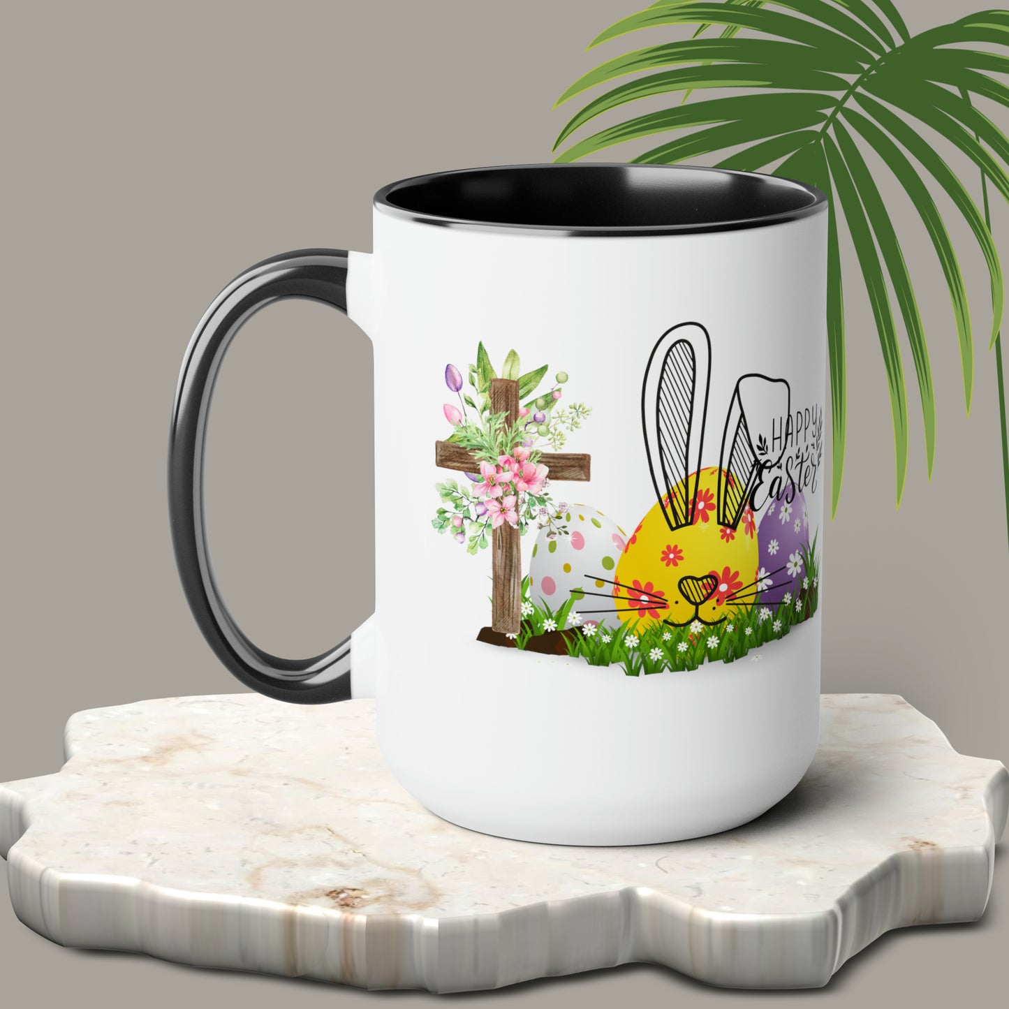 Happy EasterTwo-Tone Coffee Mugs, 15oz