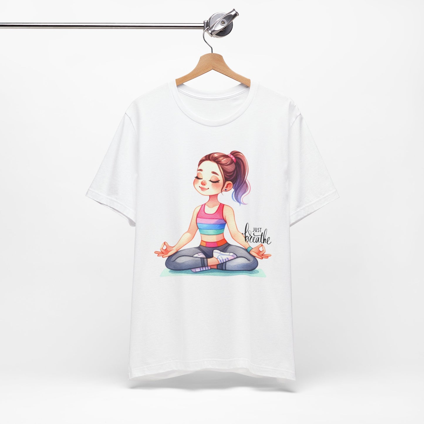 Just Breathe Yoga T-Shirt, Cute Yoga workout Shirt, Yoga lovers T-shirt, Yoga Instructor Gift, Gym shirt, Gift For Yoga lover, Gift For Yogi.