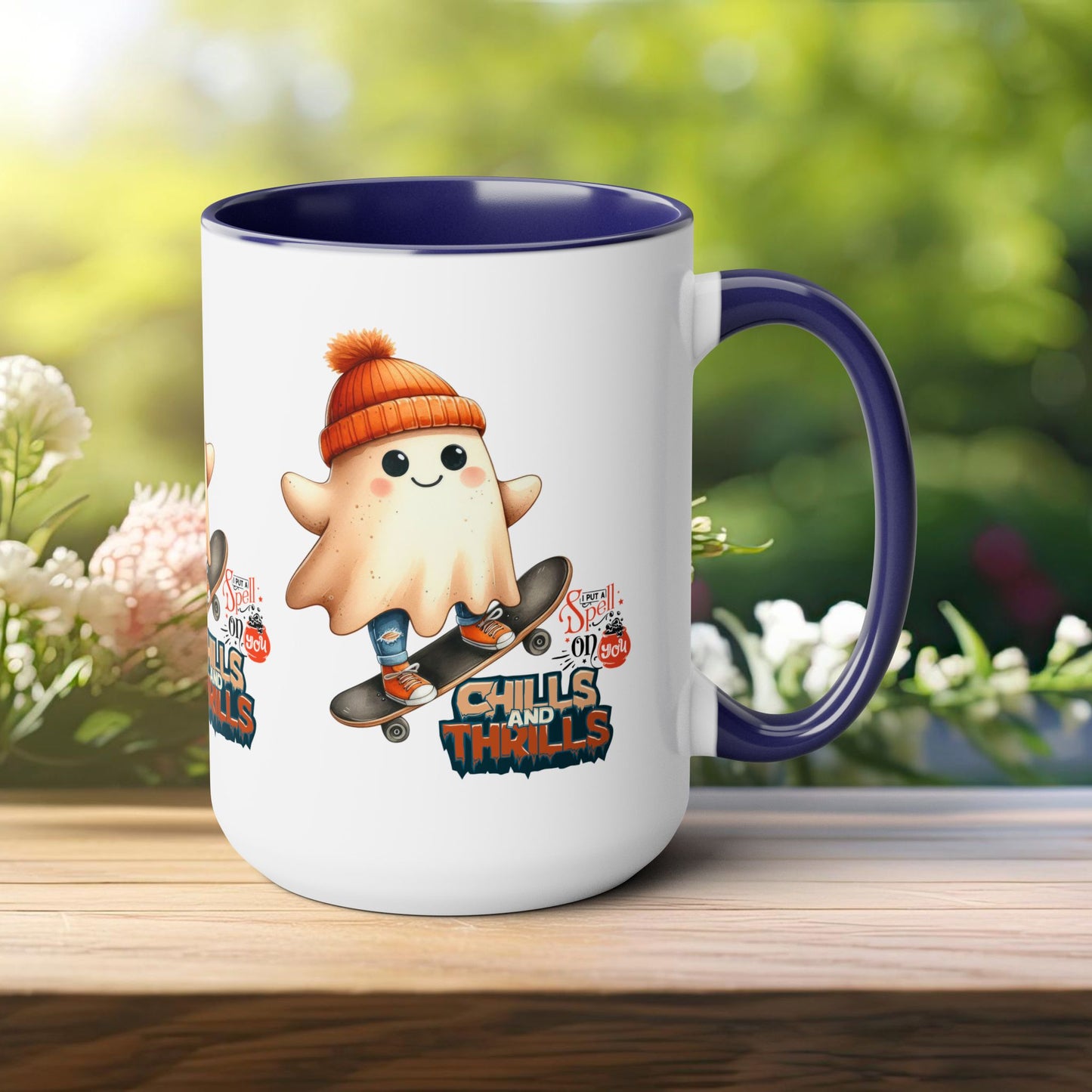 Chills & Thrills Halloween Coffee Mug, Let's Go Halloween Coffee Mug, Trick or Treat Halloween Coffee Mug, Cute Skeleton Coffee Mug, Spooky Season Halloween Coffee Mug.