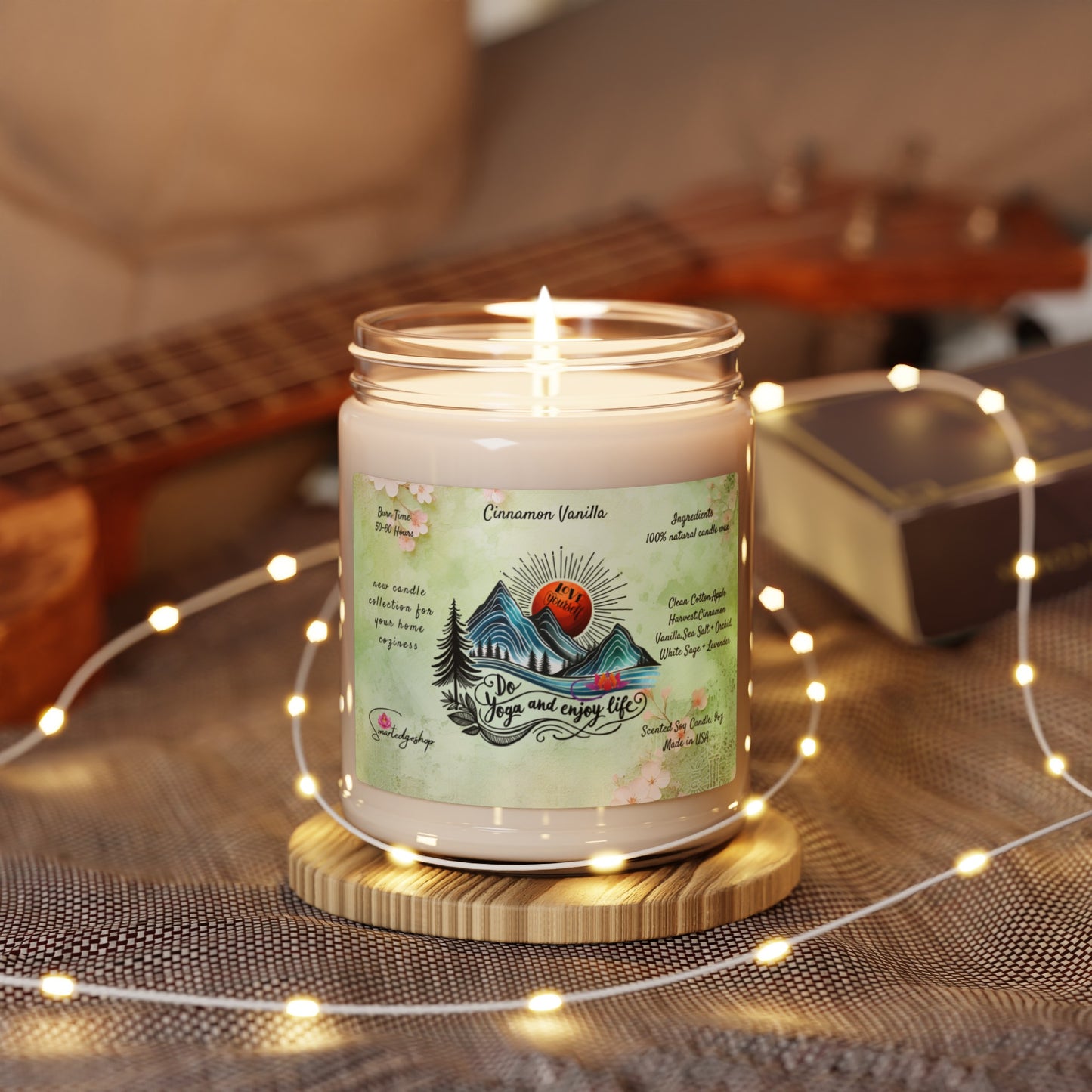 Do Yoga And Enjoy Life Yoga Scented Soy Candle, 9oz,Yoga , CuteCandle, Mindful Gift, Yoga lovers candle, Yoga Instructor Gift, Gift For Yoga lovers, Gift For Yogi.
