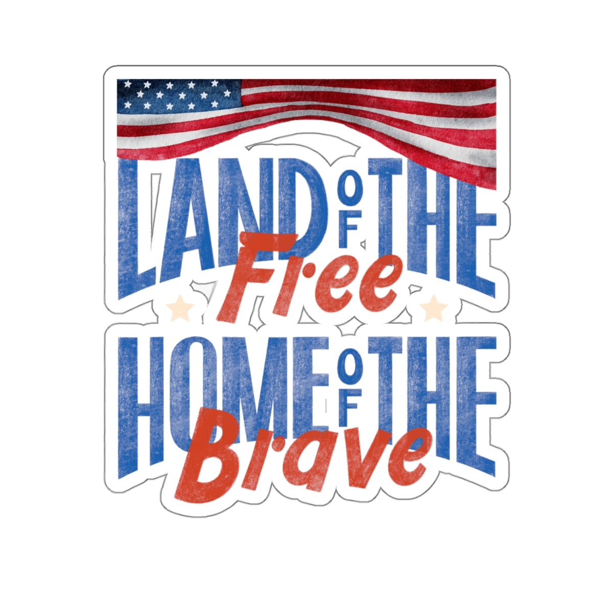 Happy 4th Of July Kiss-Cut Stickers, America, Flag, Peace Love America. Proud To Be An American, Red White Blue stickers.