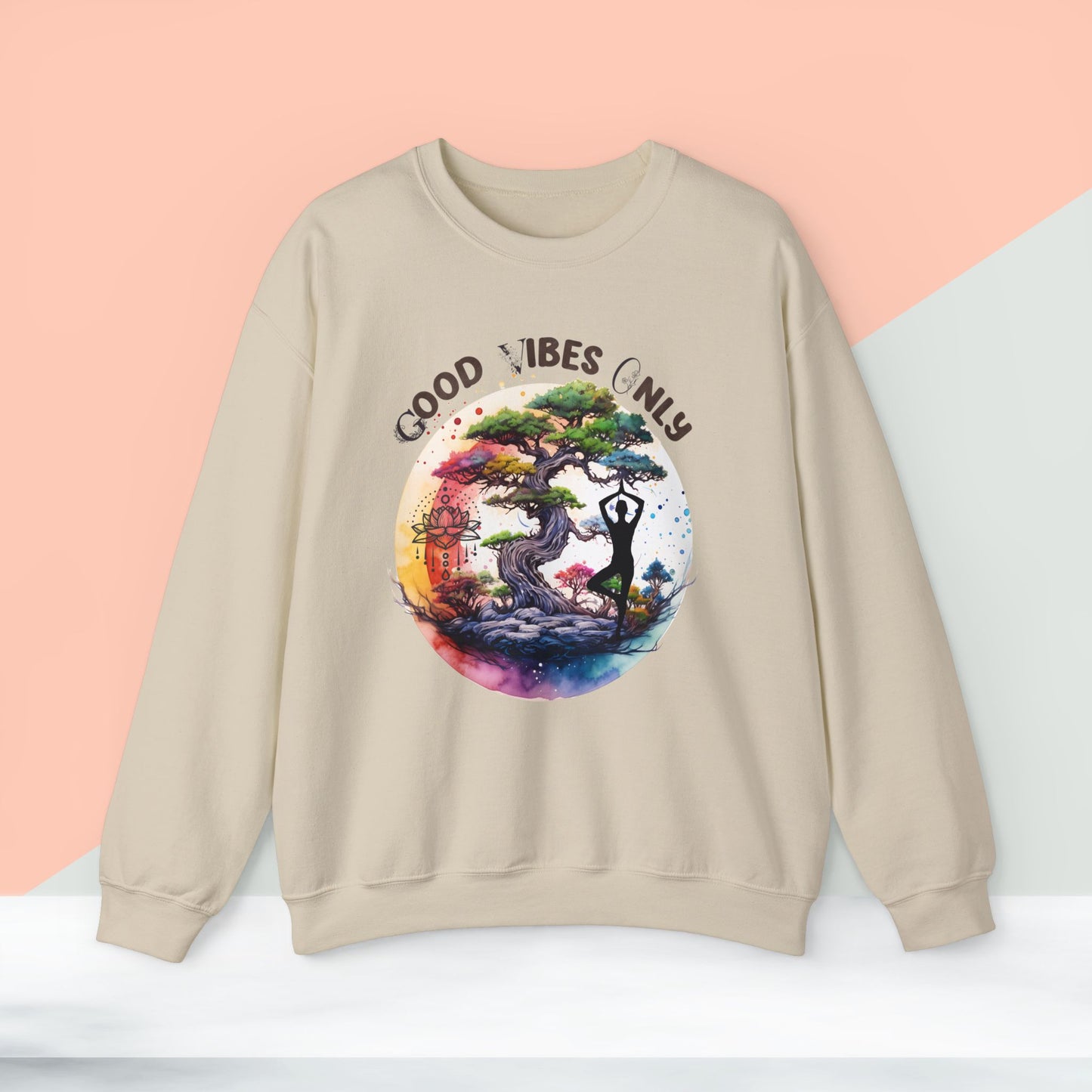 Good Vibes Only Yoga unisex heavy blend crewneck sweatshirt,Yoga workout Sweatshirt,Yoga lovers Sweatshirt, Yoga Instructor Gift, Gym Sweatshirt, Gift For Yoga lovers, Gift For Yogi.