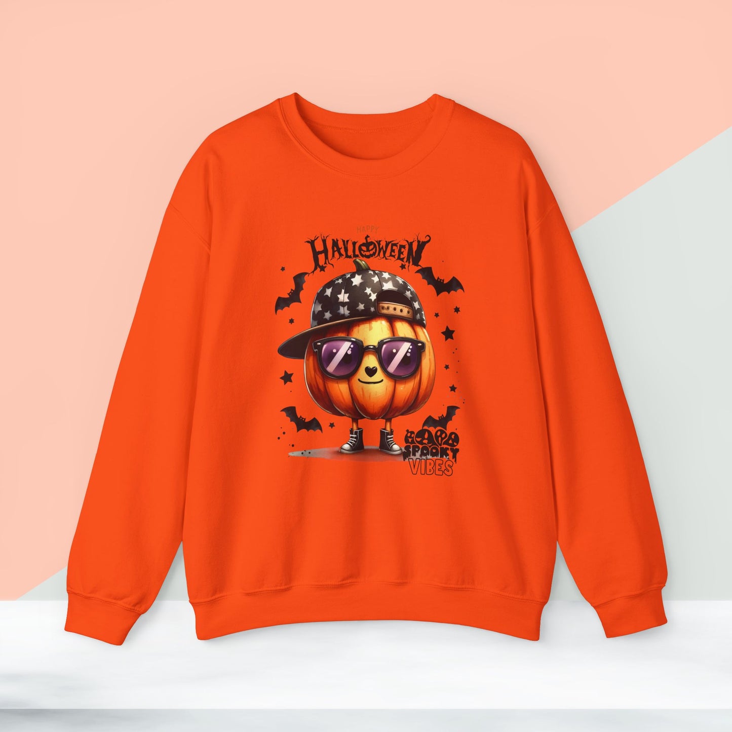 Spooky Vibes Halloween Sweatshirt, Happy Halloween Sweatshirt - Unisex Heavy Blend Crewneck, Halloween Sweatshirt, Cute Spooky Ghost sweatshirt.