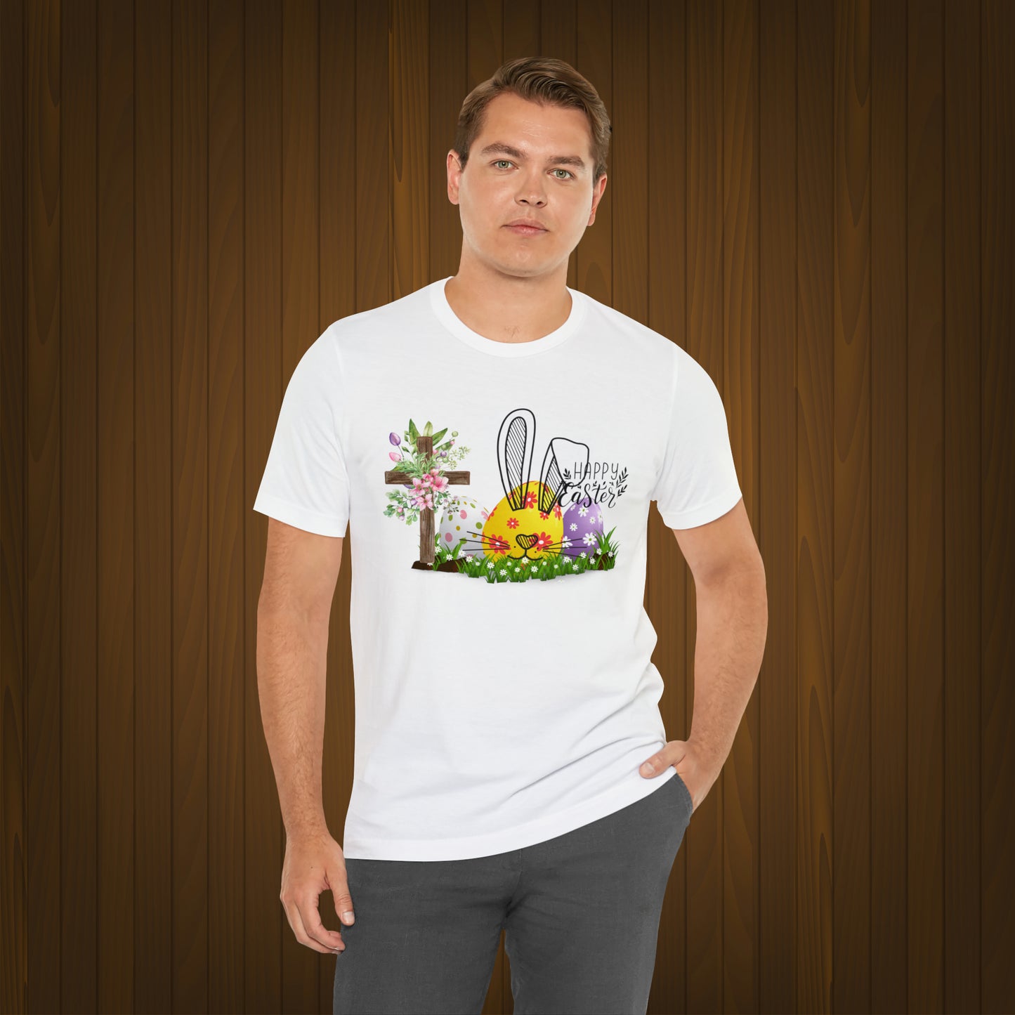 Happy Easter Unisex Jersey Short Sleeve Tee