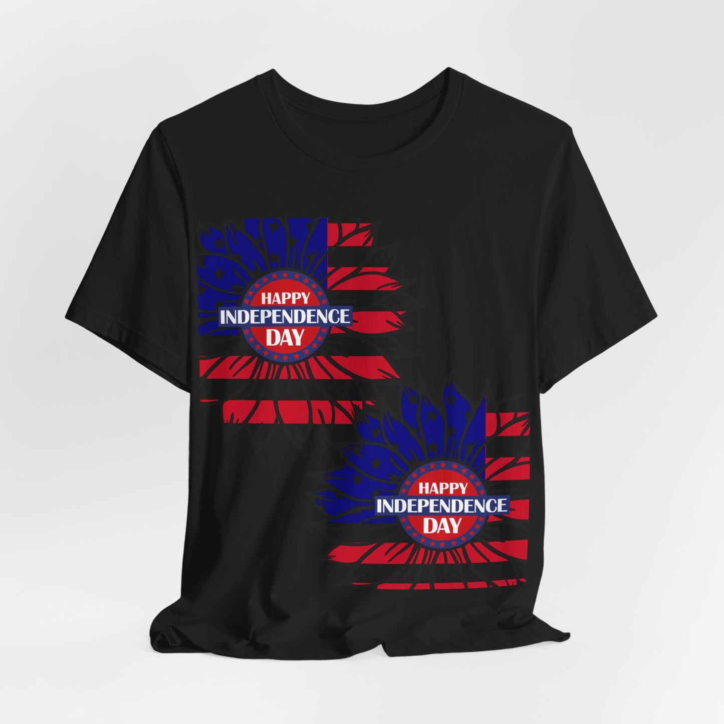 4th of July T-Shirt, Happy Independence Day Sunflower T-Shirt, Fourth of July unisex jersey short sleeve.