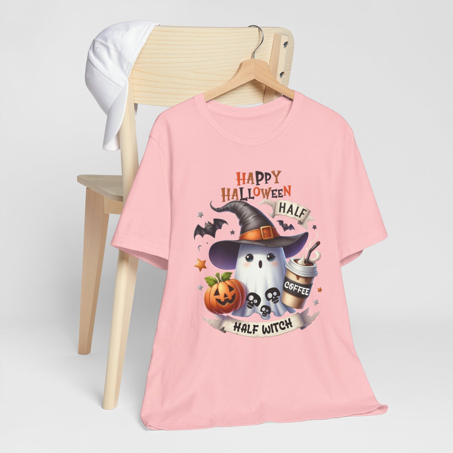 Half Coffee Half Witch T-shirt, Happy Halloween T-shirt, Trick Or Treat T-shirt, Halloween T-shirt, Cool Halloween T-shirt, Spooky T-shirt,