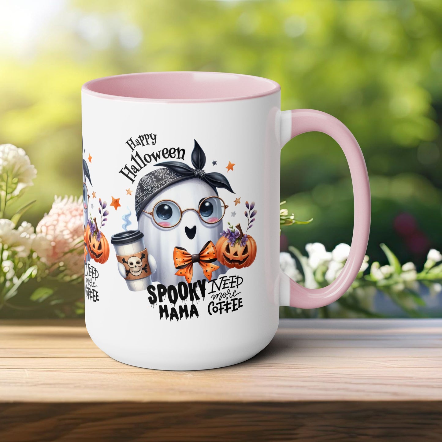 Spooky Mama Halloween Coffee Mug, Let's Go Halloween Coffee Mug, Trick or Treat Halloween Coffee Mug, Cute Ghost Coffee Mug, Spooky Season Halloween Coffee Mug.