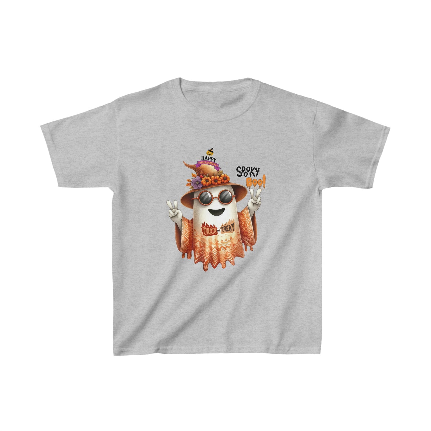Happy Halloween Kids Shirt, Spooky boo Halloween Kids Heavy Cotton™ Tee, Spooky Season Kids Shirt, Spooky Vibes Shirt, Trick Or Treat Cotton T-Shirt.
