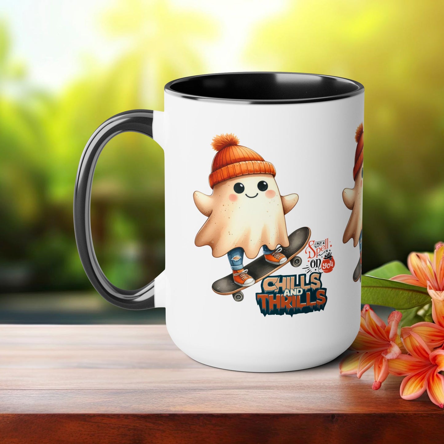 Chills & Thrills Halloween Coffee Mug, Let's Go Halloween Coffee Mug, Trick or Treat Halloween Coffee Mug, Cute Skeleton Coffee Mug, Spooky Season Halloween Coffee Mug.