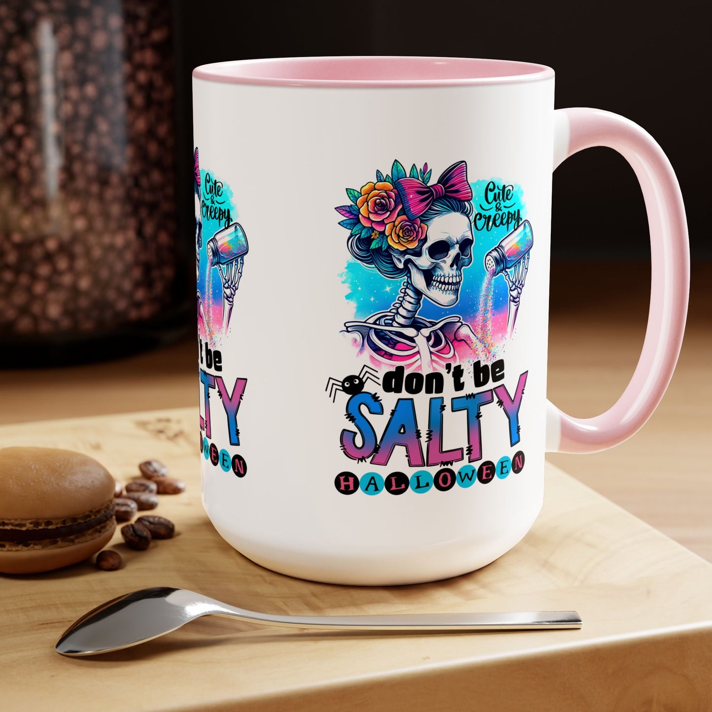 Don't Be Salty Happy Halloween Coffee Mug, Let's Go Halloween Coffee Mug, Trick or Treat Halloween Coffee Mug, Cute Skeleton Coffee Mug, Spooky Season Halloween Coffee Mug.
