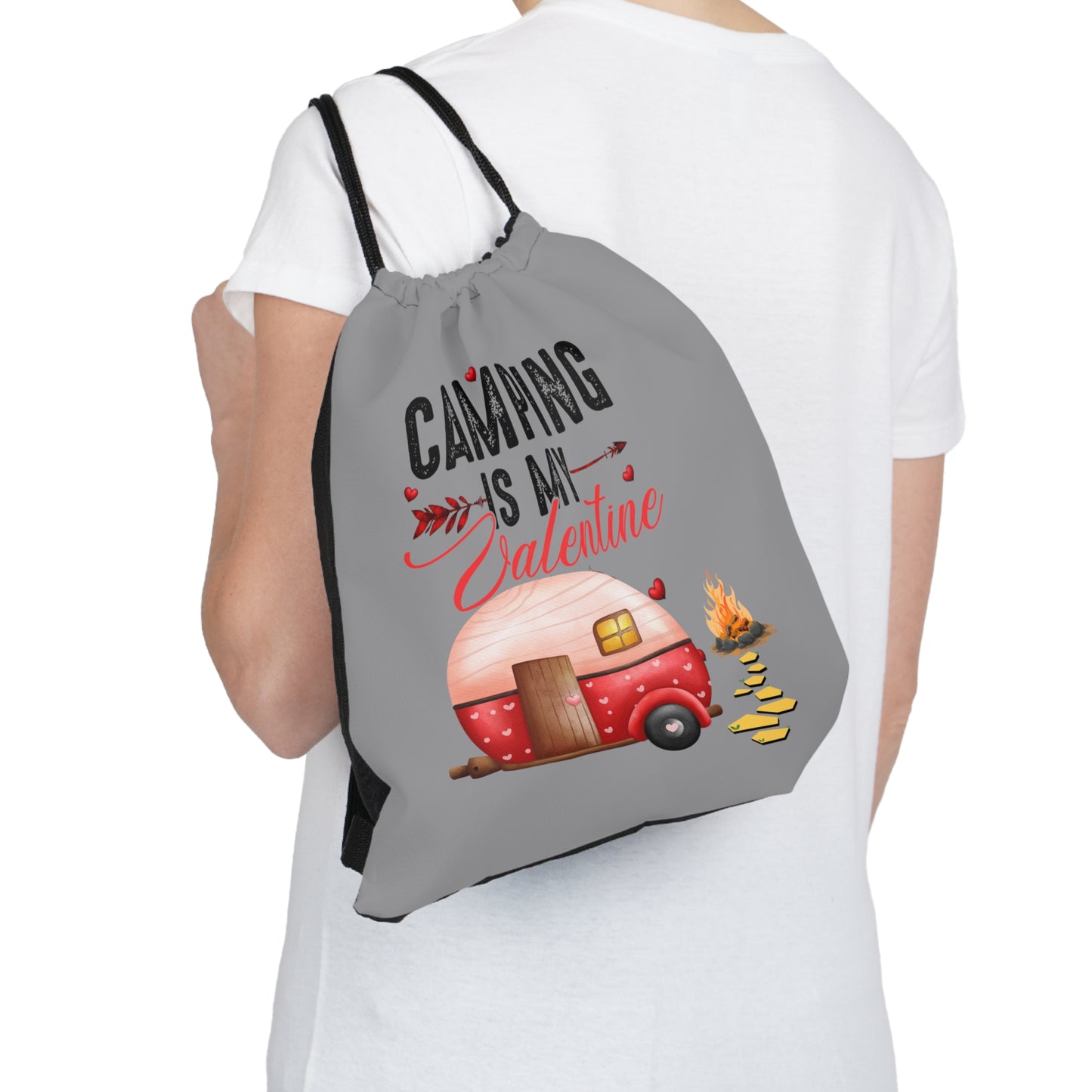Happy Valentines Day Drawstring Bag