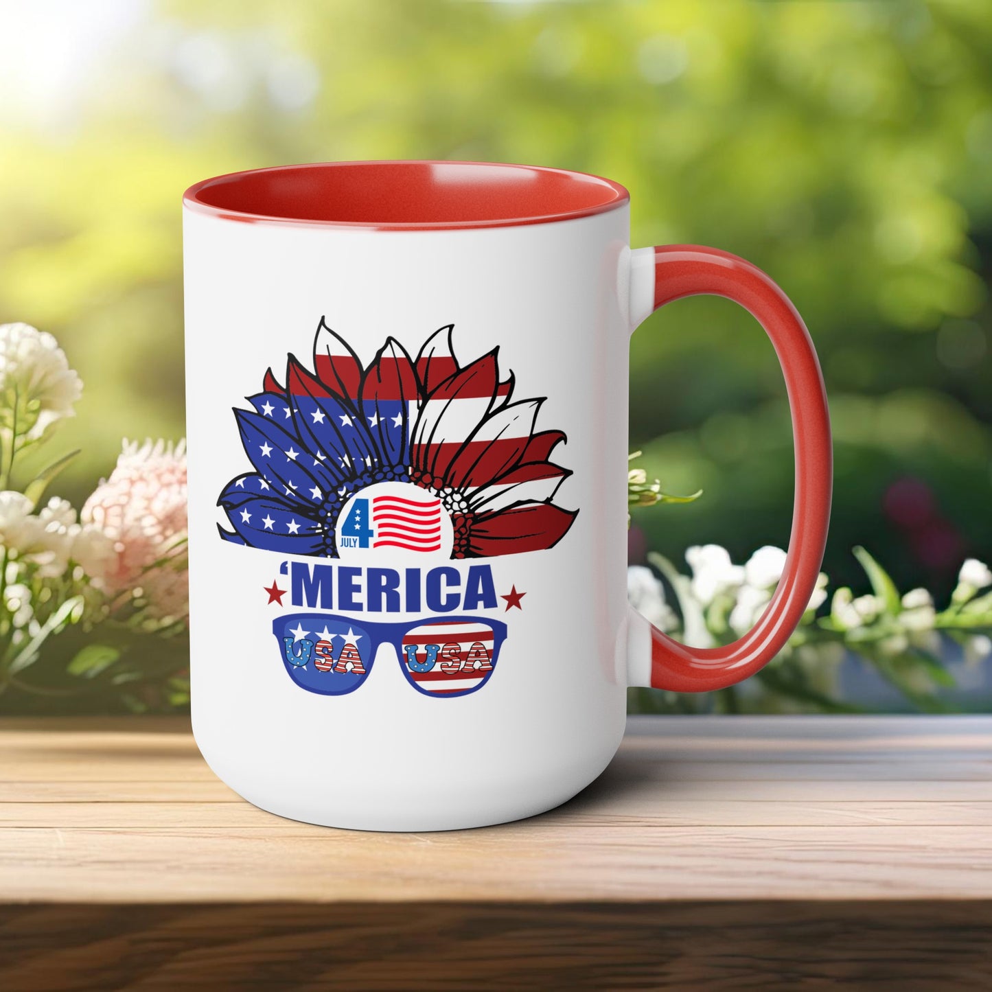Happy 4th Of July Two -Tone Coffee Mug.15oz.