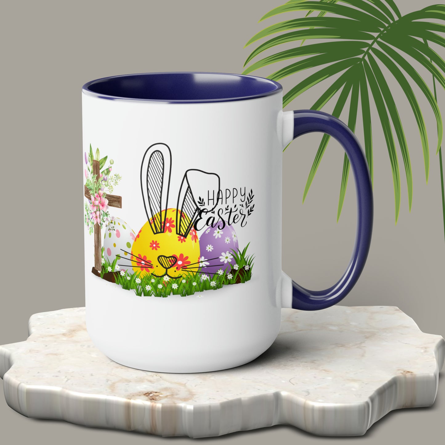 Happy EasterTwo-Tone Coffee Mugs, 15oz