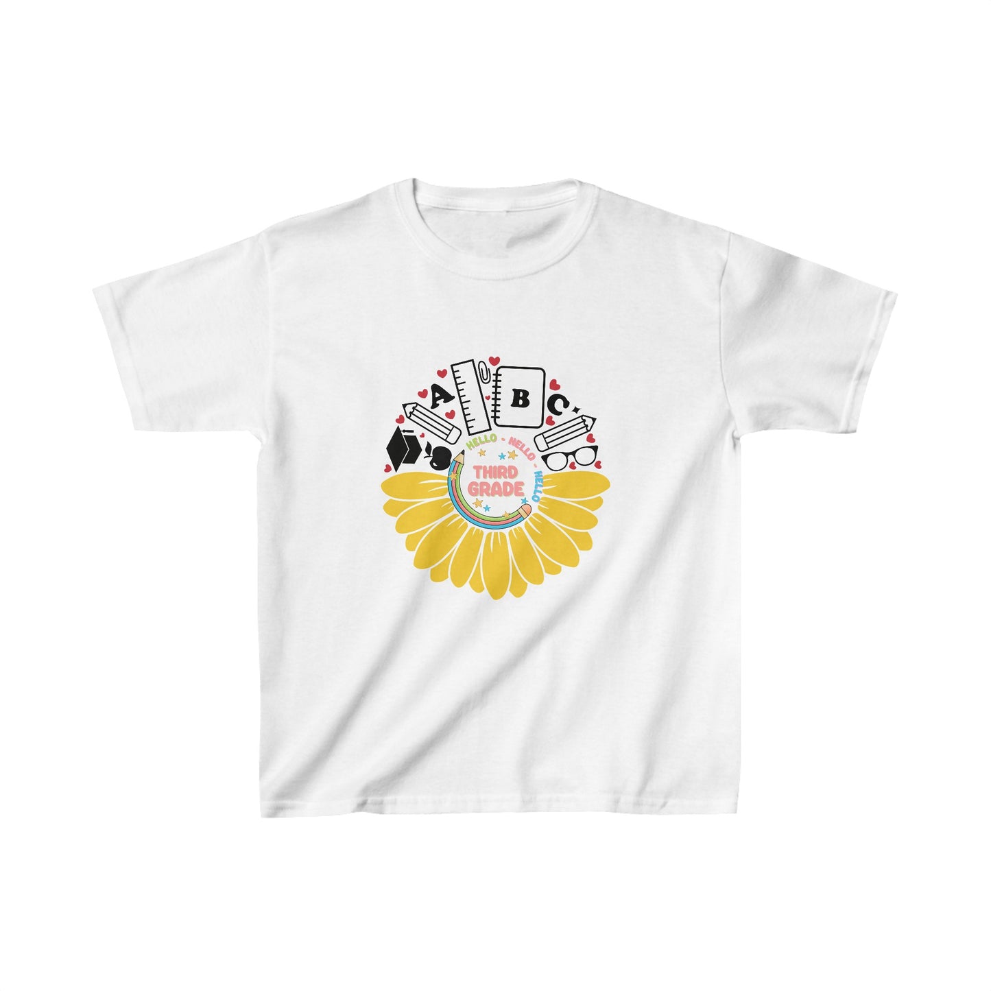 Hello Third Grade Back To School Kids Heavy Cotton™ Tee, First Grade Squad Back To School Kids Heavy Cotton™ Tee, Back to school Kids Shirt, 1st Day Of School Shirt, Back To School Cotton T-Shirt.