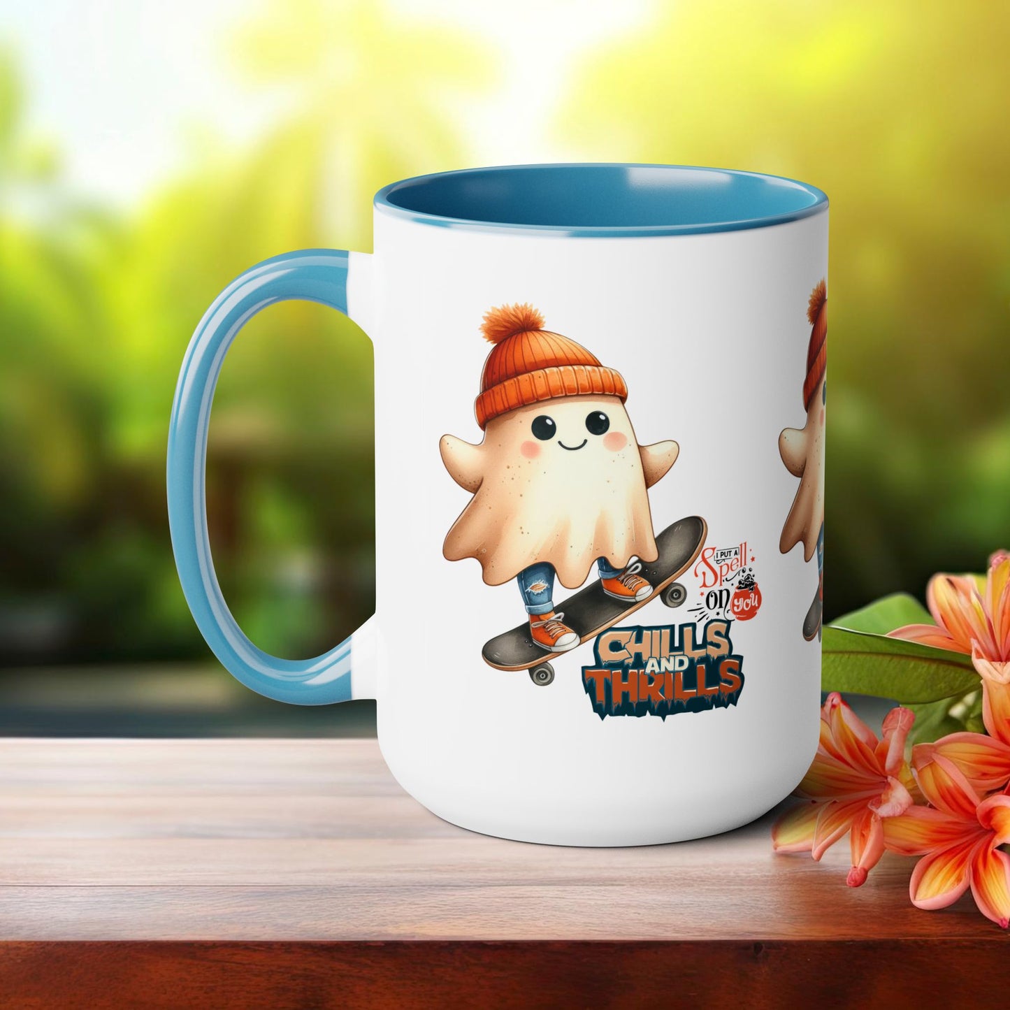 Chills & Thrills Halloween Coffee Mug, Let's Go Halloween Coffee Mug, Trick or Treat Halloween Coffee Mug, Cute Skeleton Coffee Mug, Spooky Season Halloween Coffee Mug.