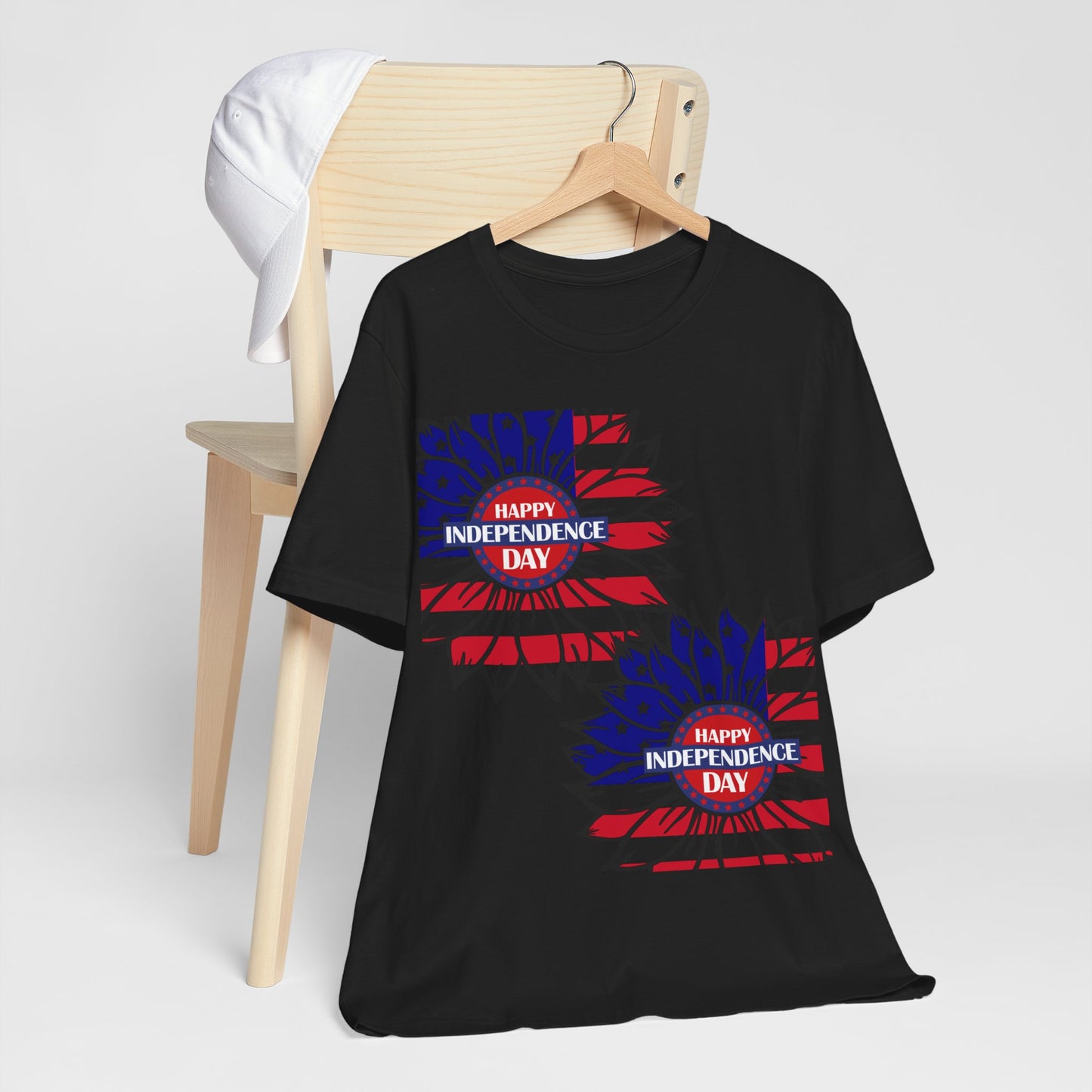 4th of July T-Shirt, Happy Independence Day Sunflower T-Shirt, Fourth of July unisex jersey short sleeve.