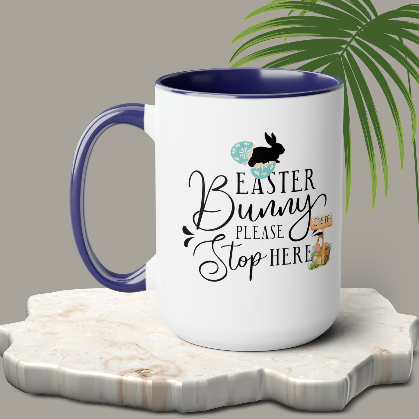 Happy Easter Two-Tone Coffee Mugs, 15oz